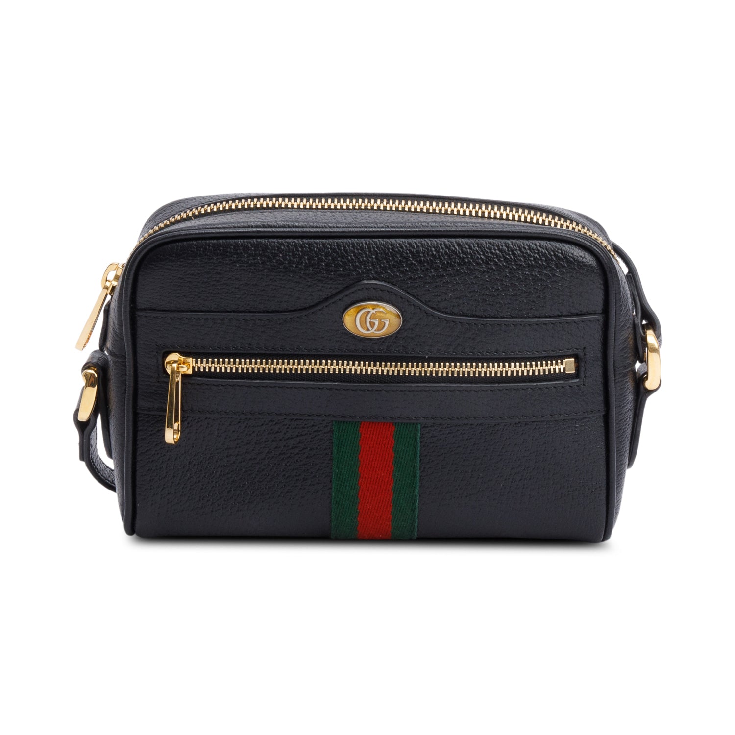 Gucci Black Calfskin Leather Mini Ophidia Crossbody Bag