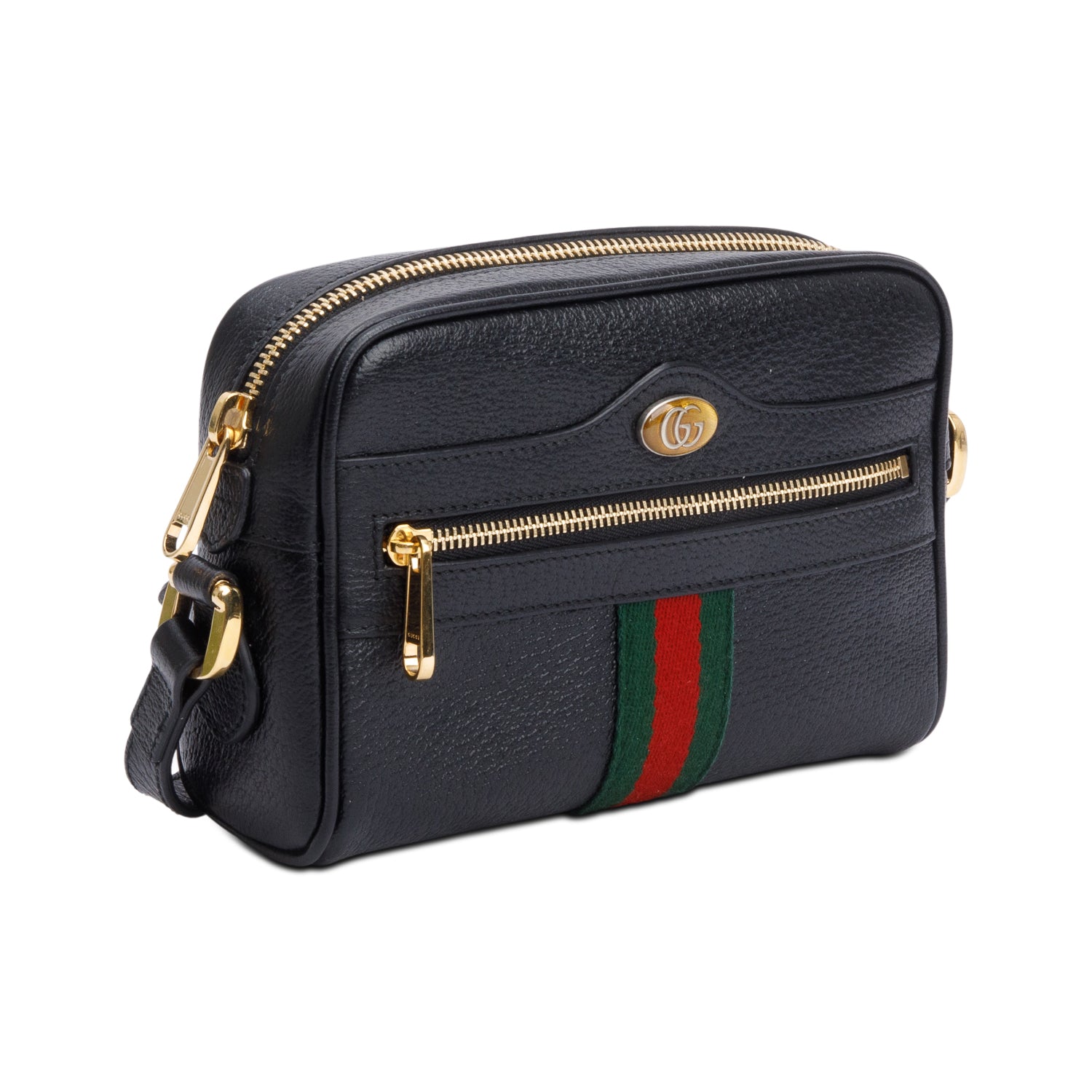 Gucci Black Calfskin Leather Mini Ophidia Crossbody Bag