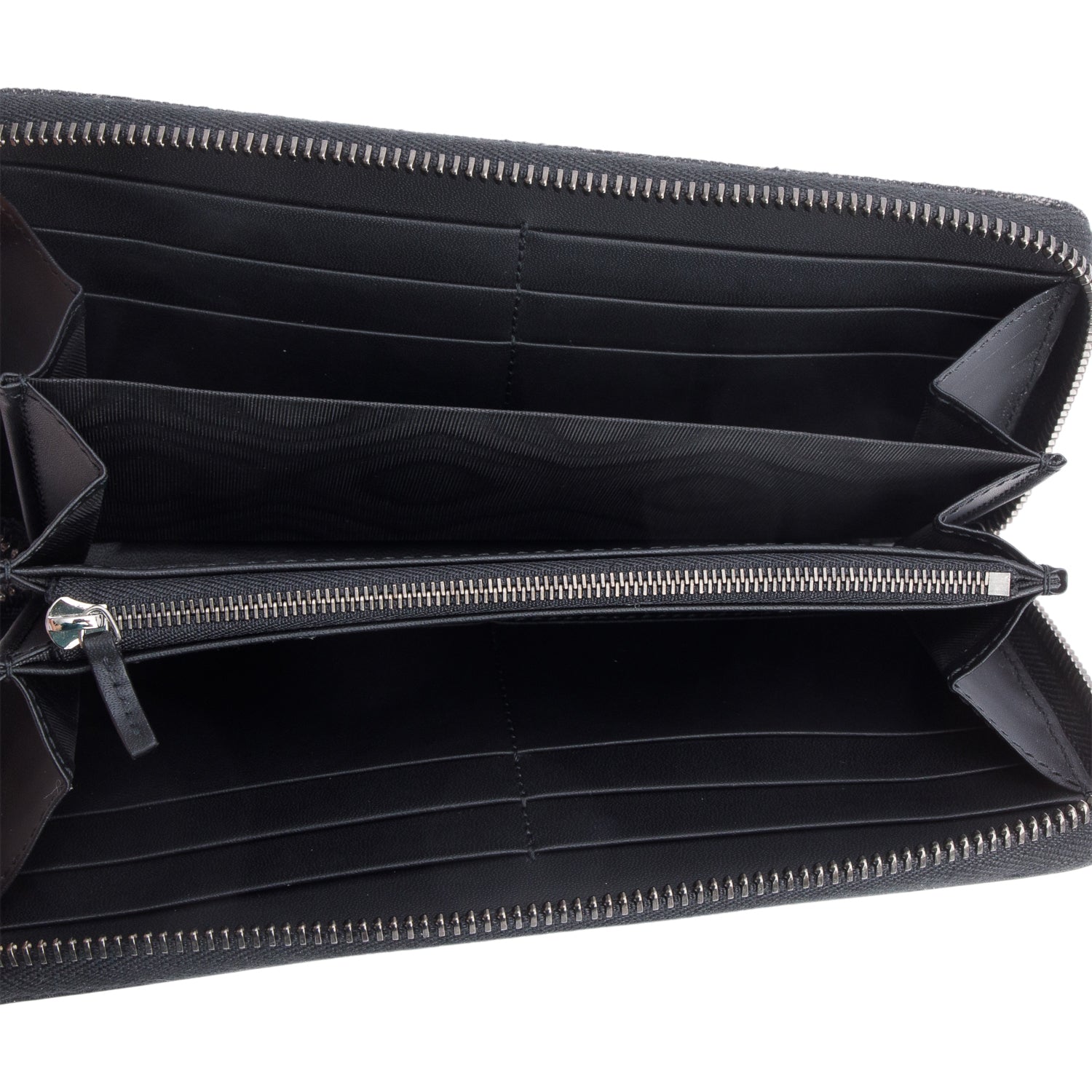 Gucci Black Leather Denim GG Marmont Zip Around Wallet w/ Box