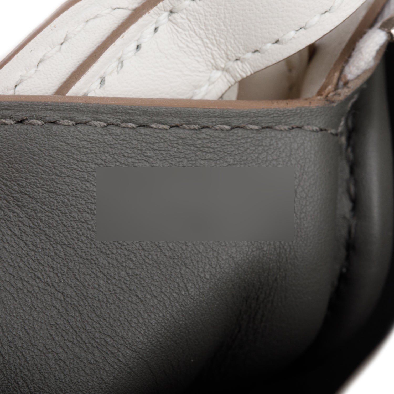 Hermes 2023 Gris Pale/Gris Meyer Leather Swift Leather Lindy Mini w/ Box