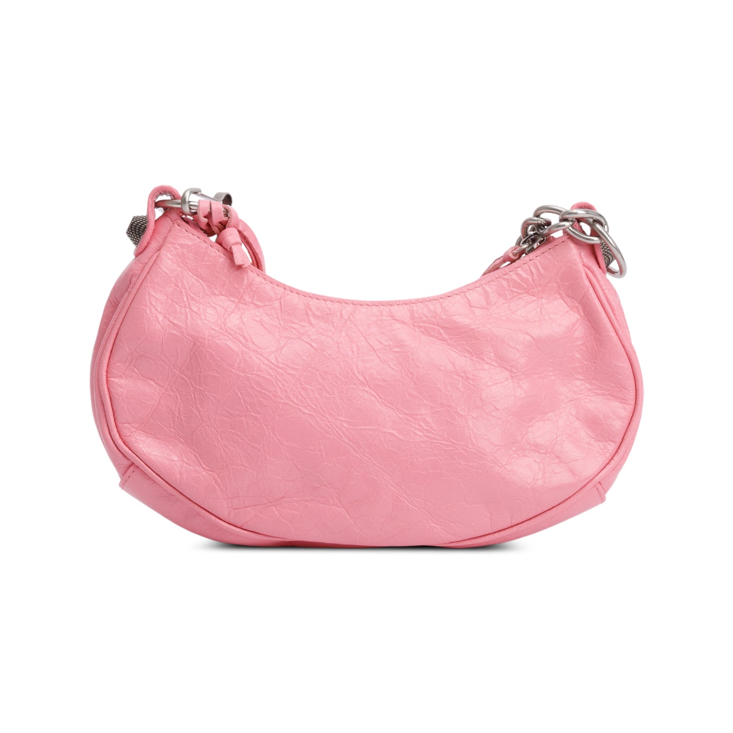 Balenciaga Pink Arena Calfskin Leather Le Cagole XS Chain Shoulder Bag
