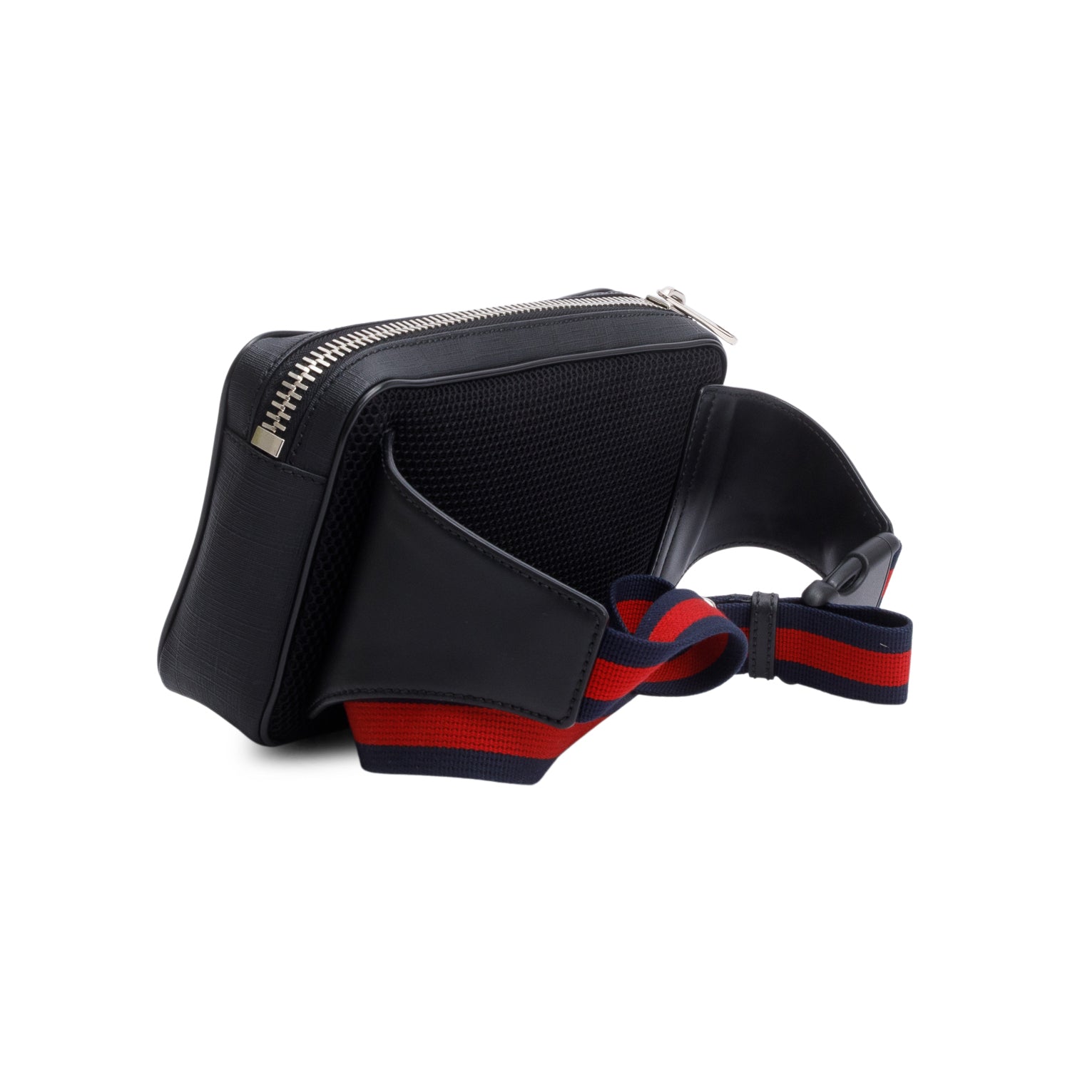 Gucci Black GG Supreme Belt Bag with Zip Pocket w/ Box