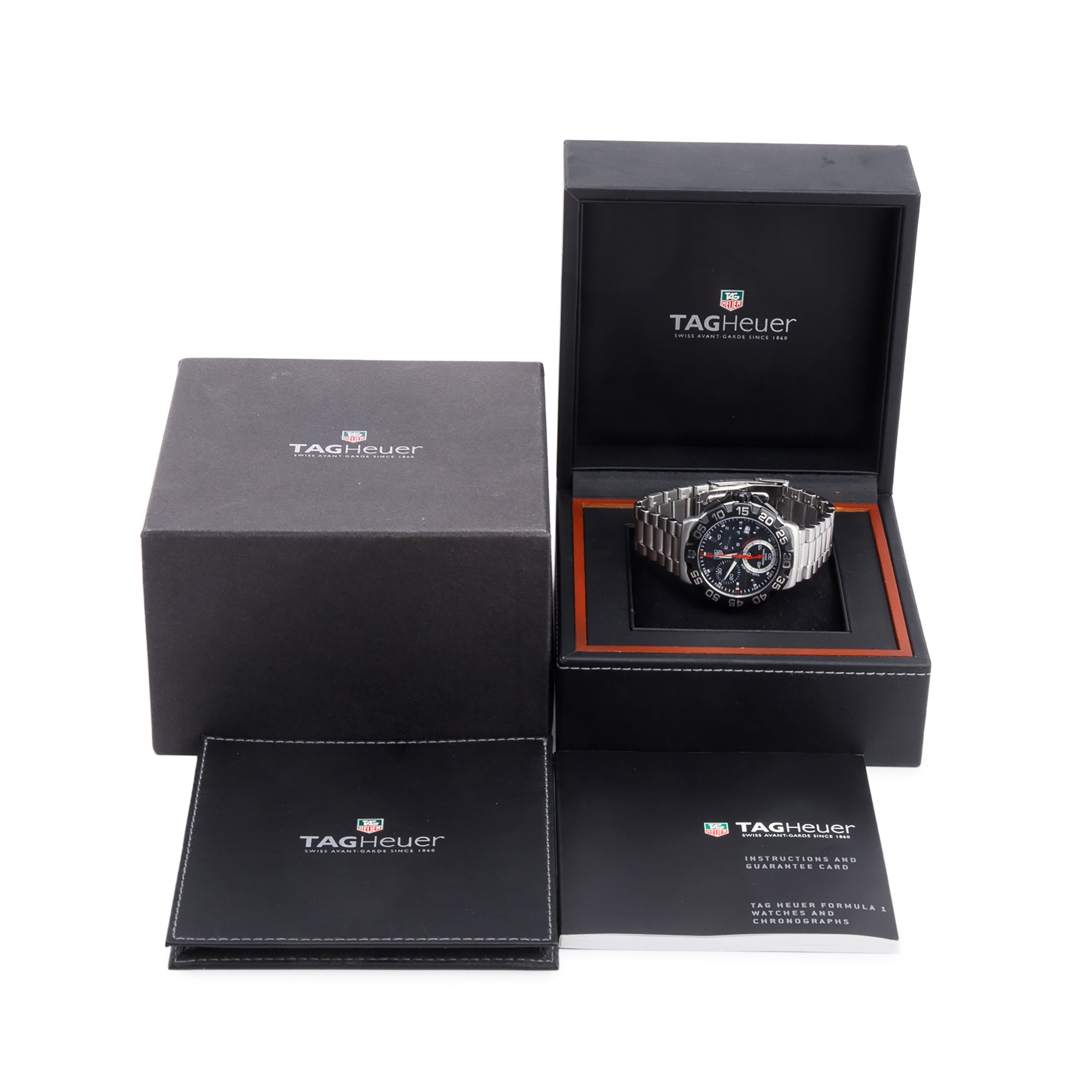 Tag Heuer Stainless Steel & Black Titanium Carbide Formula 1 Chronograph 41 MM Watch CAH1110 w/ Box