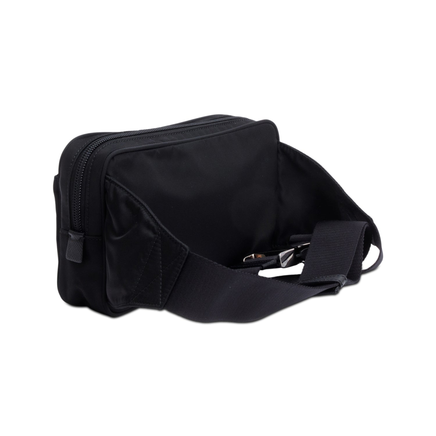 Prada Black Re-Nylon & Saffiano Leather Belt Bag