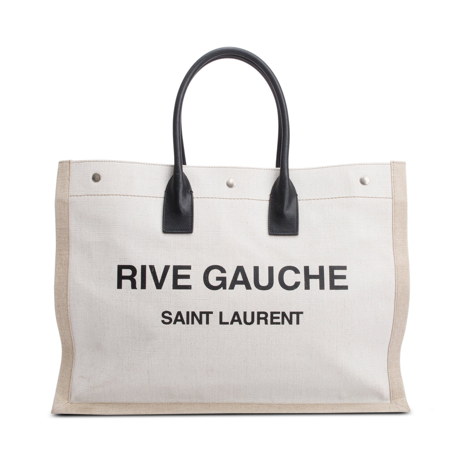 Saint Laurent Neutral Canvas Large Rive Gauche Canvas Tote