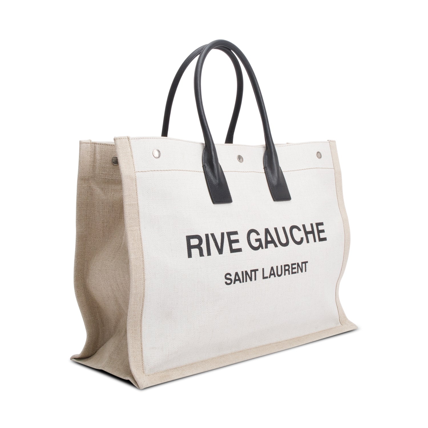 Saint Laurent Neutral Canvas Large Rive Gauche Canvas Tote