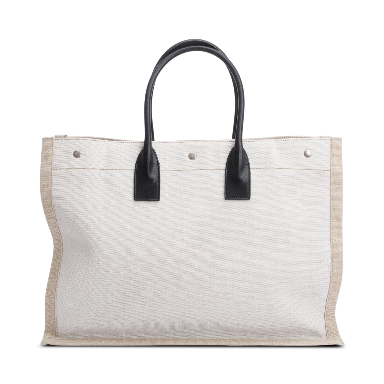 Saint Laurent Neutral Canvas Large Rive Gauche Canvas Tote