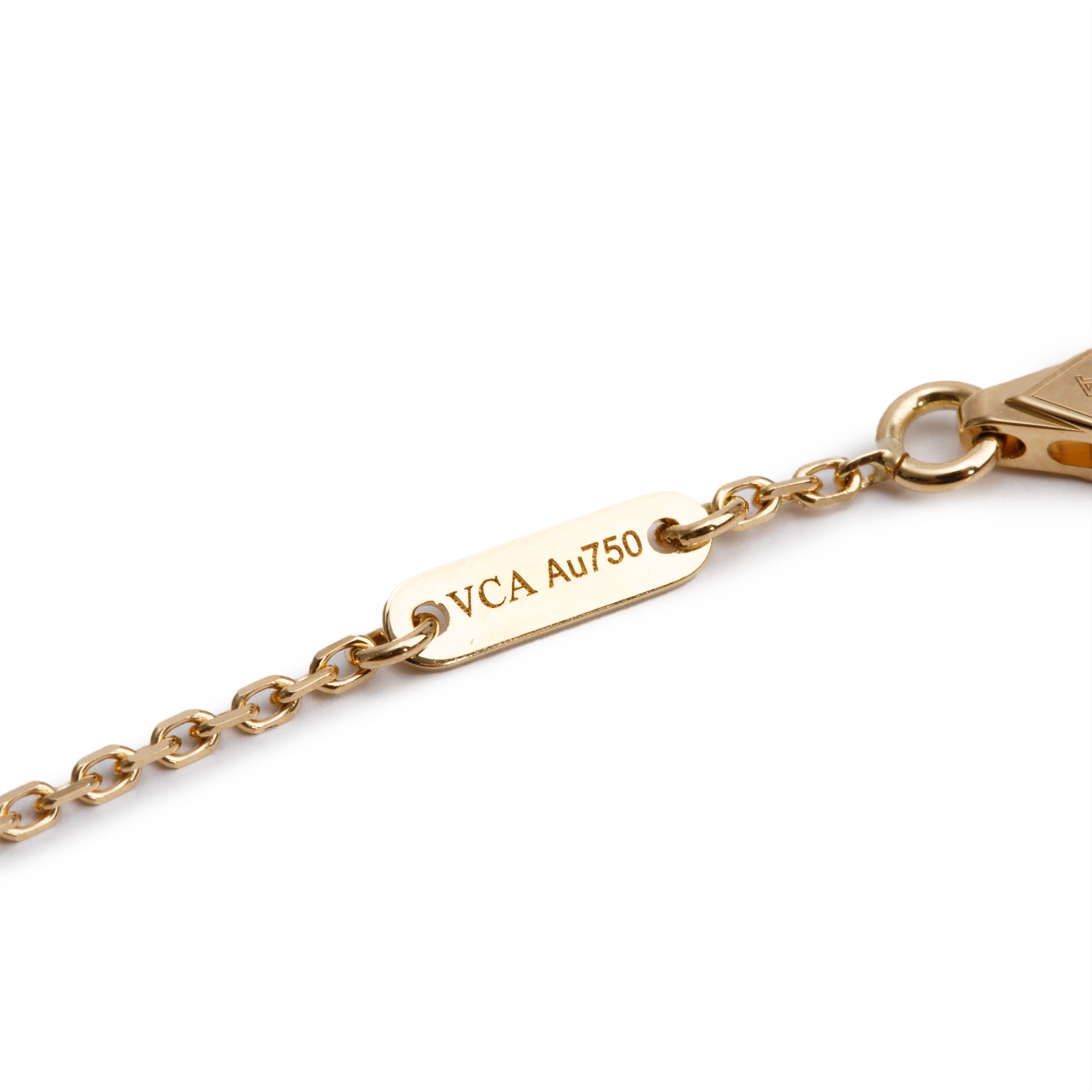 Van Cleef & Arpels 2024 18k Yellow Gold Sweet Alhambra 1 Motif Mother of Pearl Bracelet w/ Box & Certificate