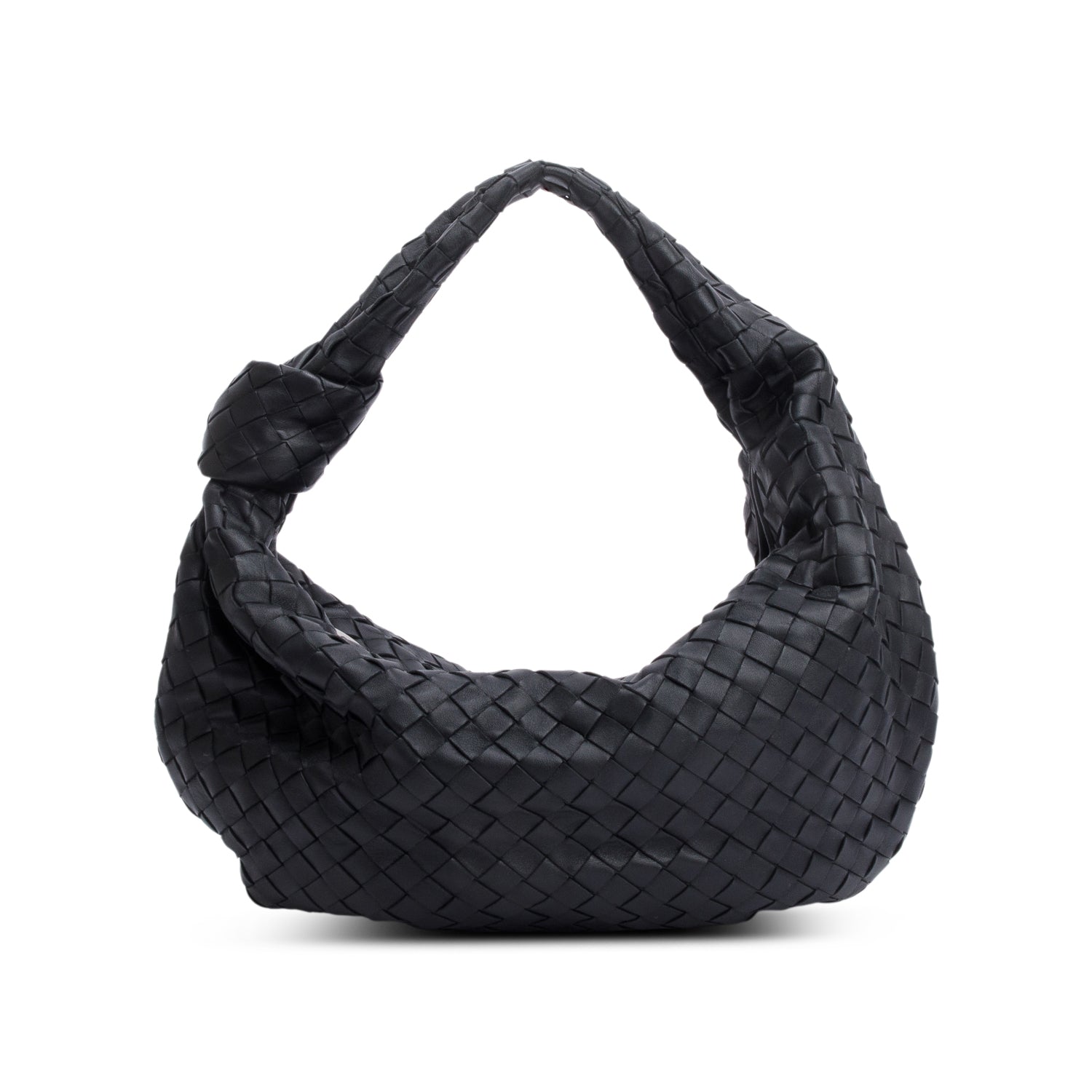 Bottega Veneta 2023 Black Intrecciato Leather Small Jodie Bag w/ Receipt & Authenticity Card