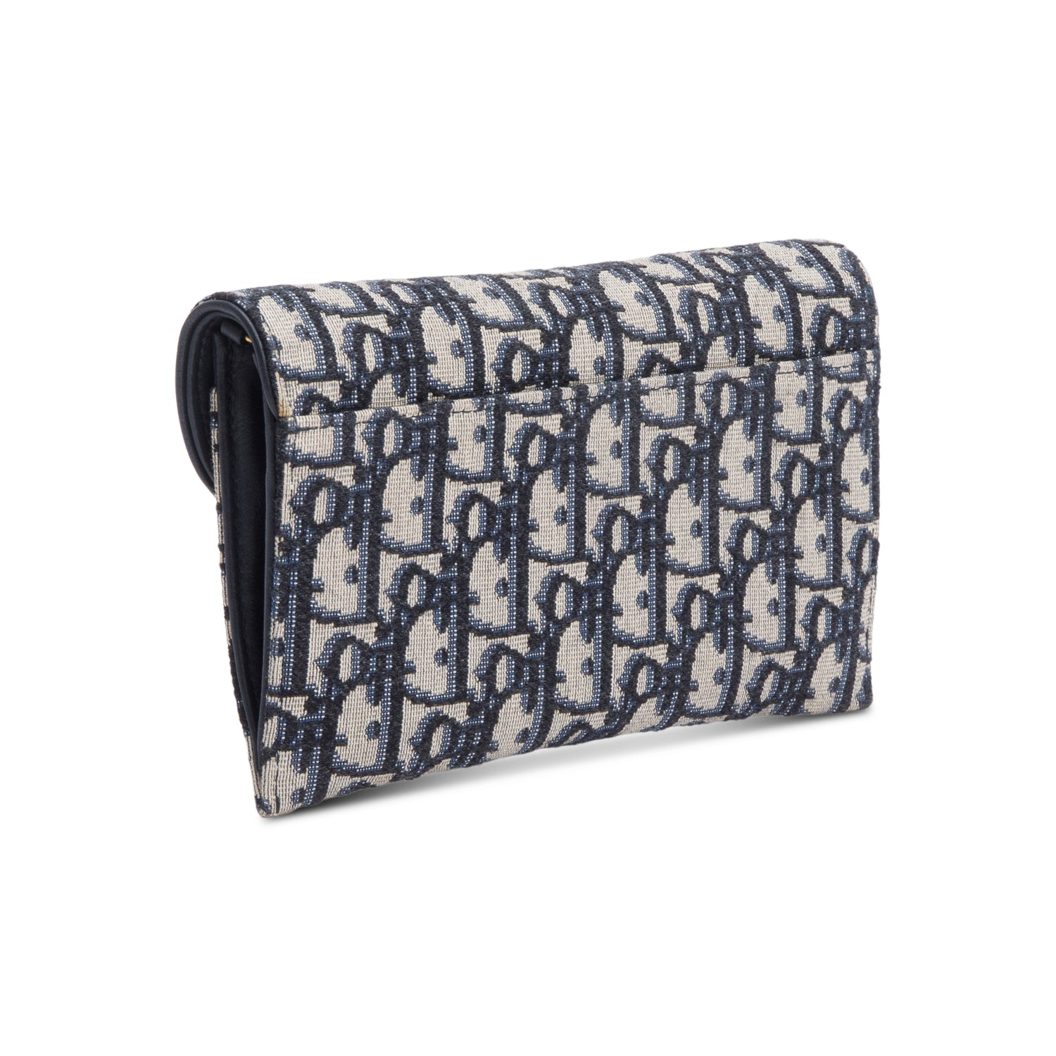 Christian Dior Oblique Jacquard Saddle Pouch with Chain w/ Box