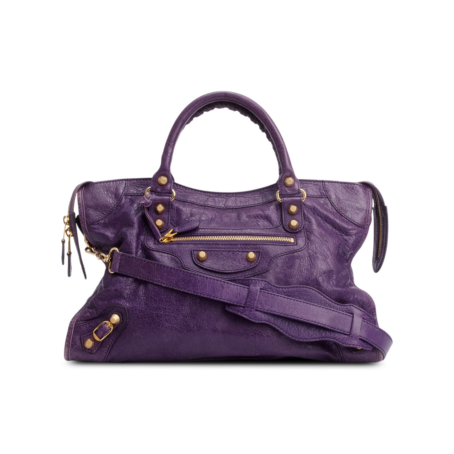 Balenciaga Purple Agneau Leather Le City Medium Bag