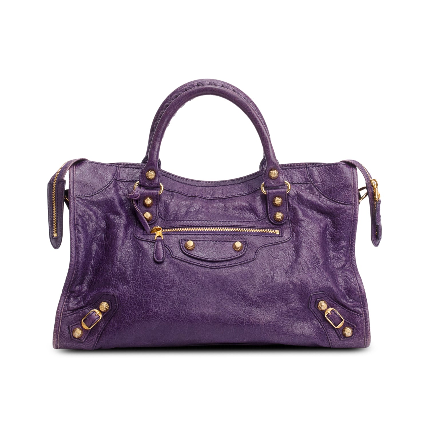 Balenciaga Purple Agneau Leather Le City Medium Bag