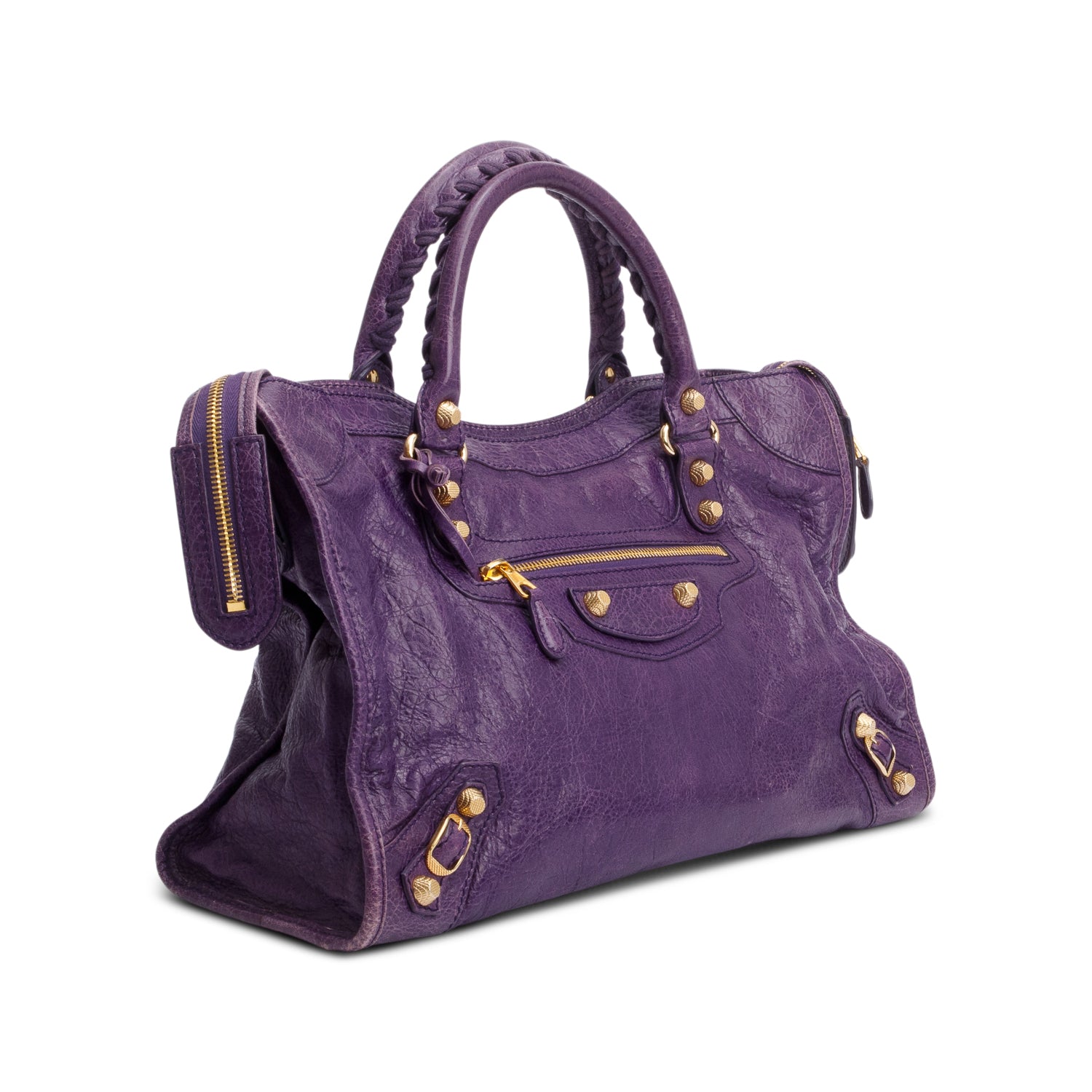 Balenciaga Purple Agneau Leather Le City Medium Bag
