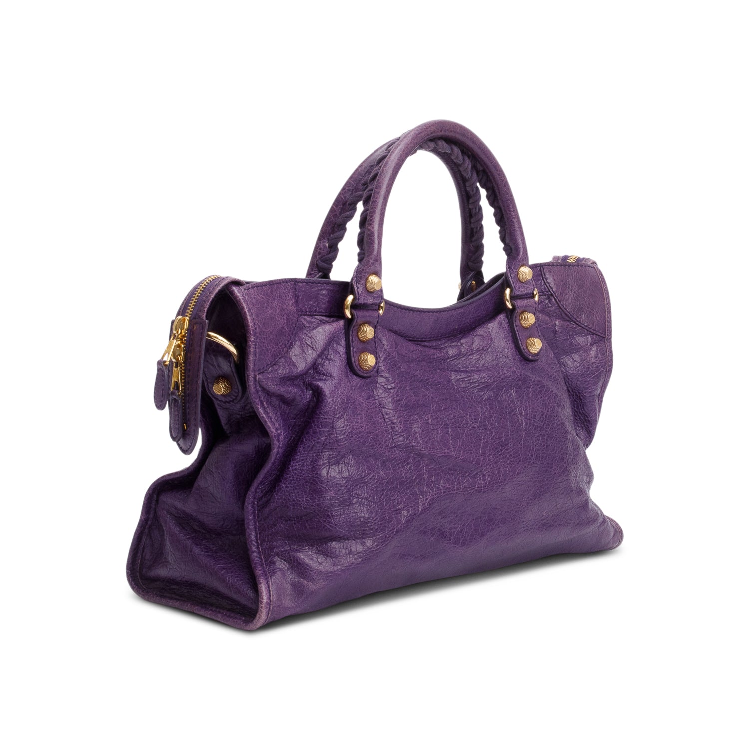 Balenciaga Purple Agneau Leather Le City Medium Bag