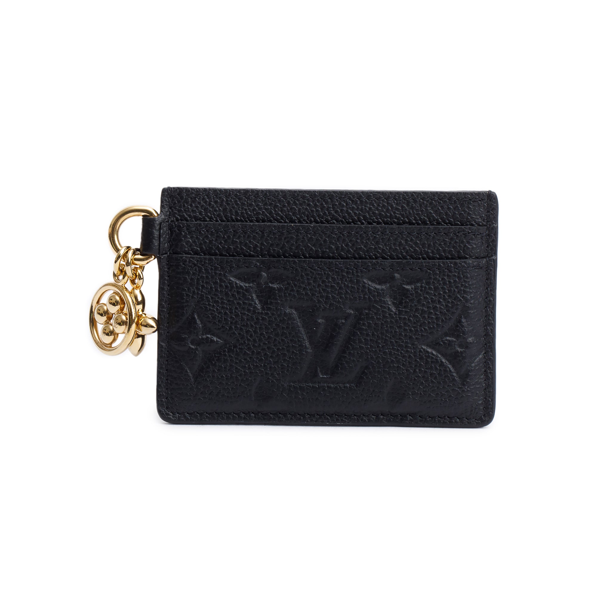 Louis Vuitton Black Monogram Empreinte LV Charms Card Holder