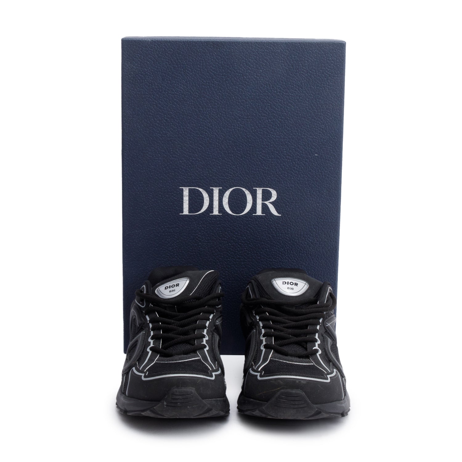 Christian Dior Black/Grey Mesh Technical Fabric B30 Sneakers, Size 413 w/ Box