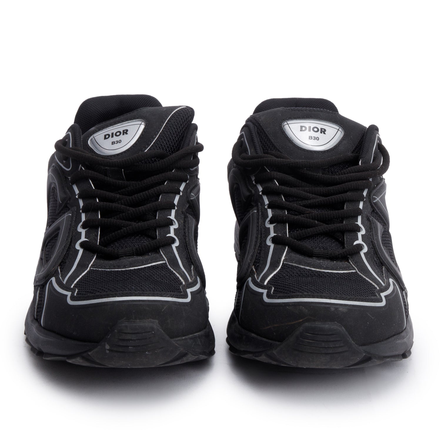Christian Dior Black/Grey Mesh Technical Fabric B30 Sneakers, Size 413 w/ Box