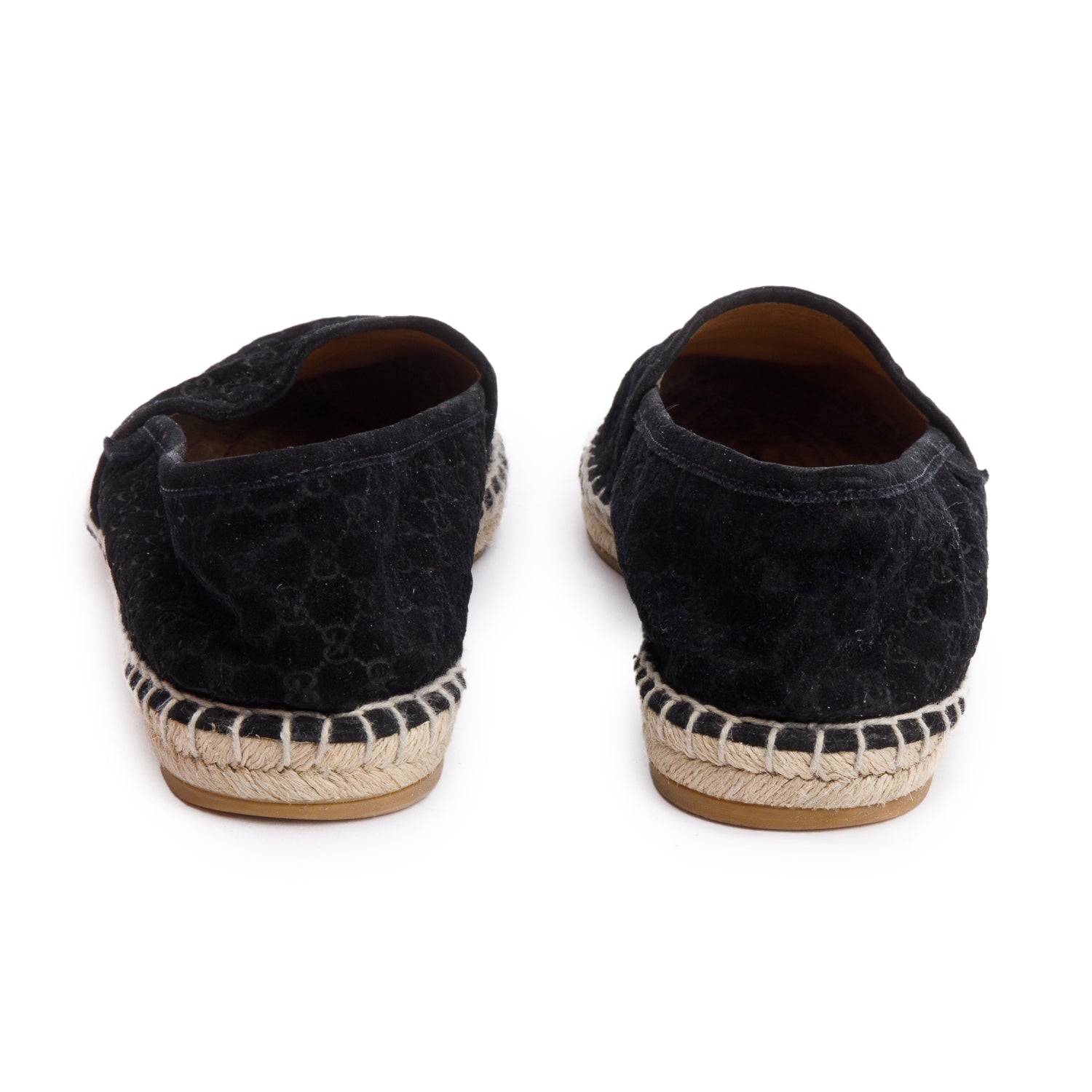 Gucci Black Micro GG Suede Espadrille, Size 37 w/ Box