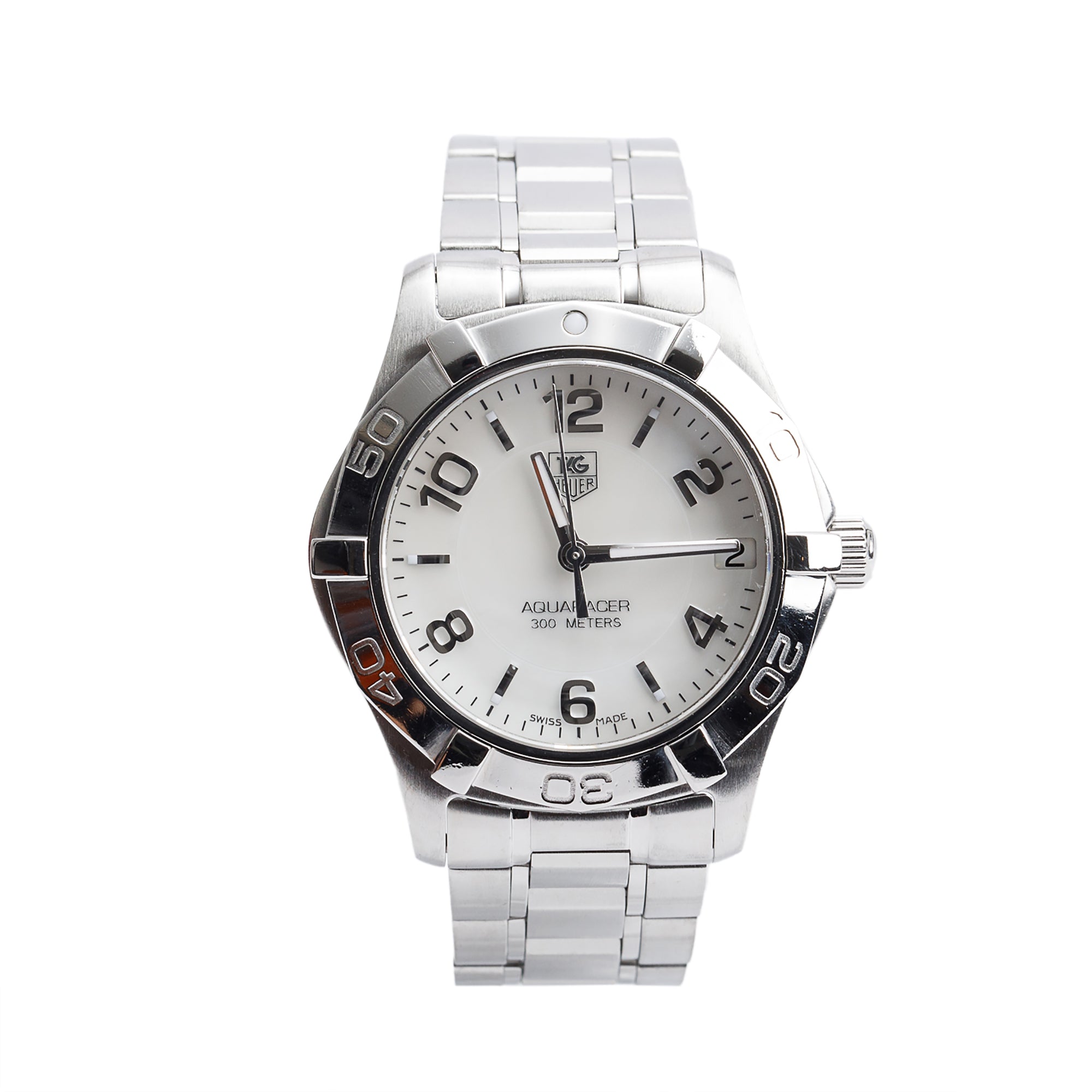 Tag Heuer Stainless Steel Aquaracer Mother of Pearl Dial 32 MM Watch WAF1311