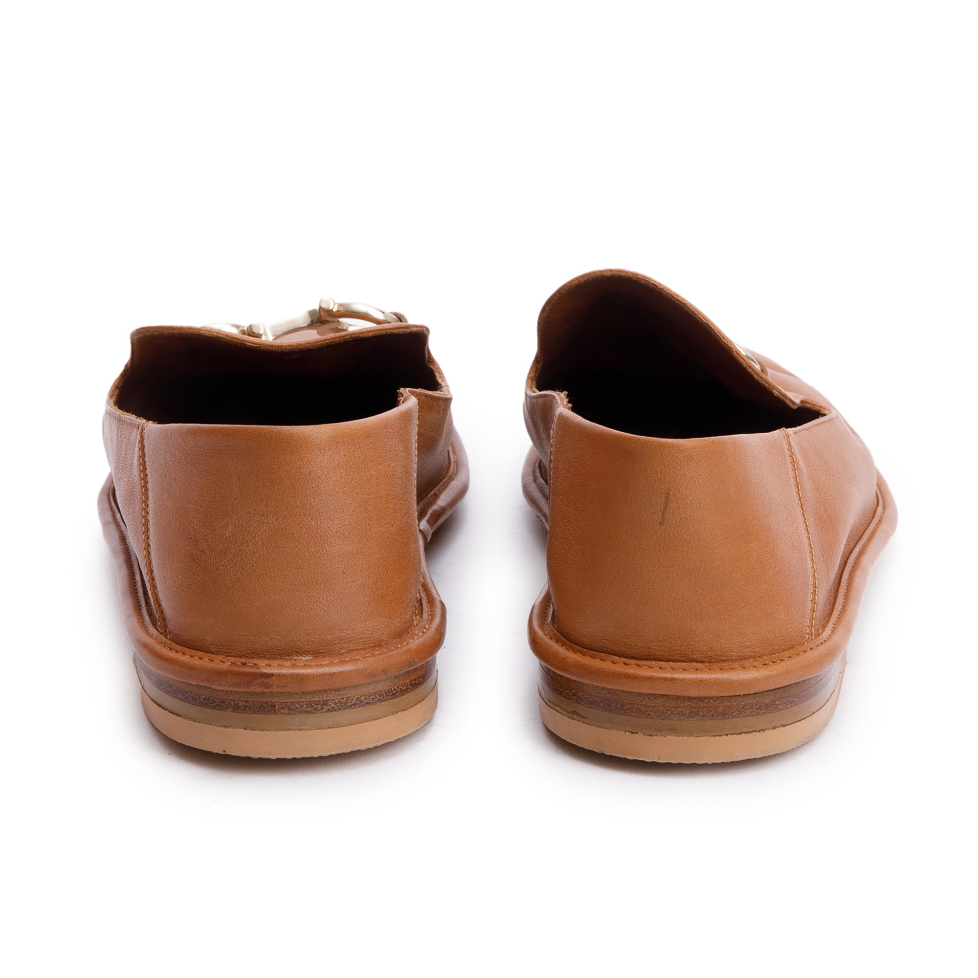 Salvatore Ferragamo Brown Leather Gancini Logo Accent Loafers, Size 36.5 w/ Box