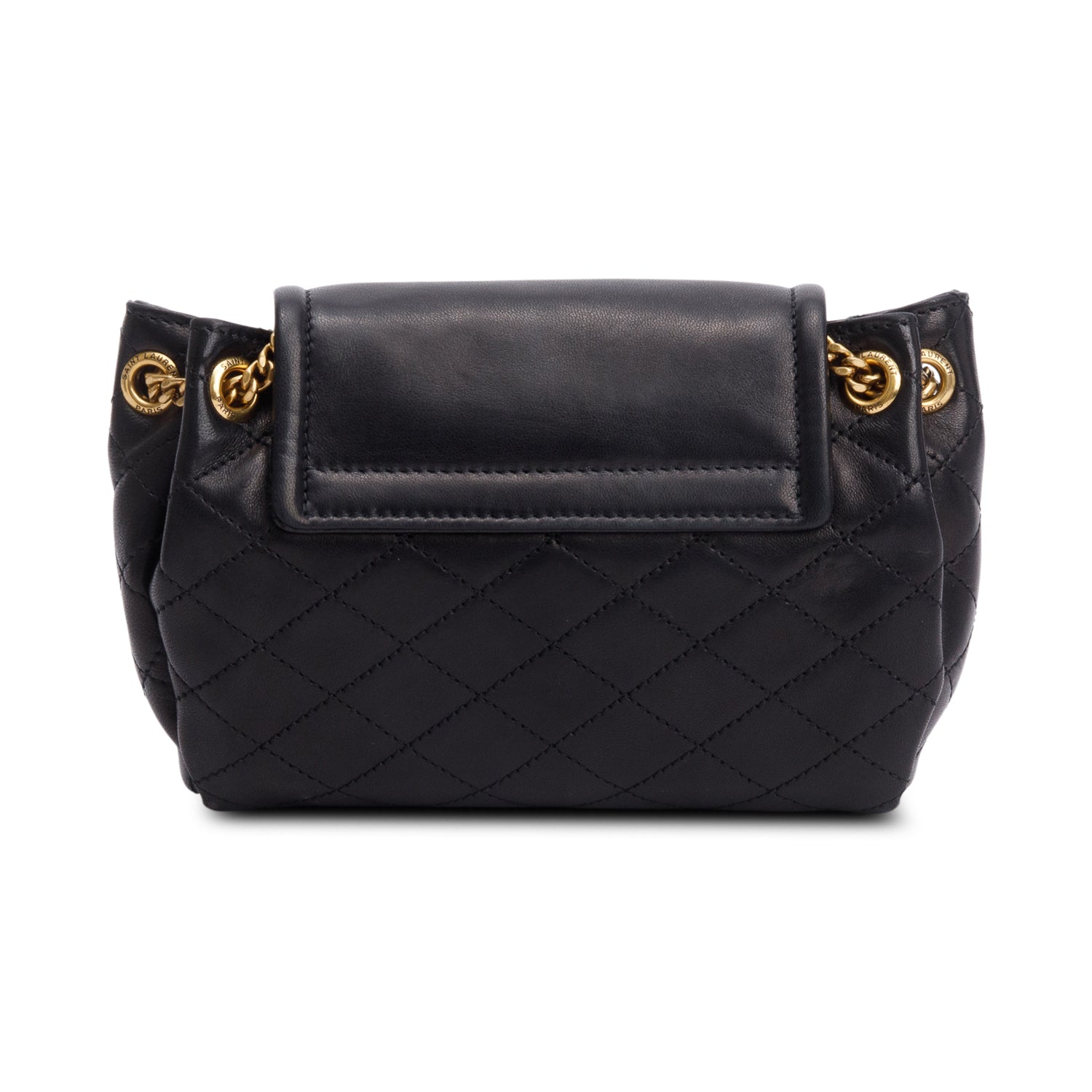 Saint Laurent Black Lambskin Leather Mini Nolita Shoulder Bag w/ Box