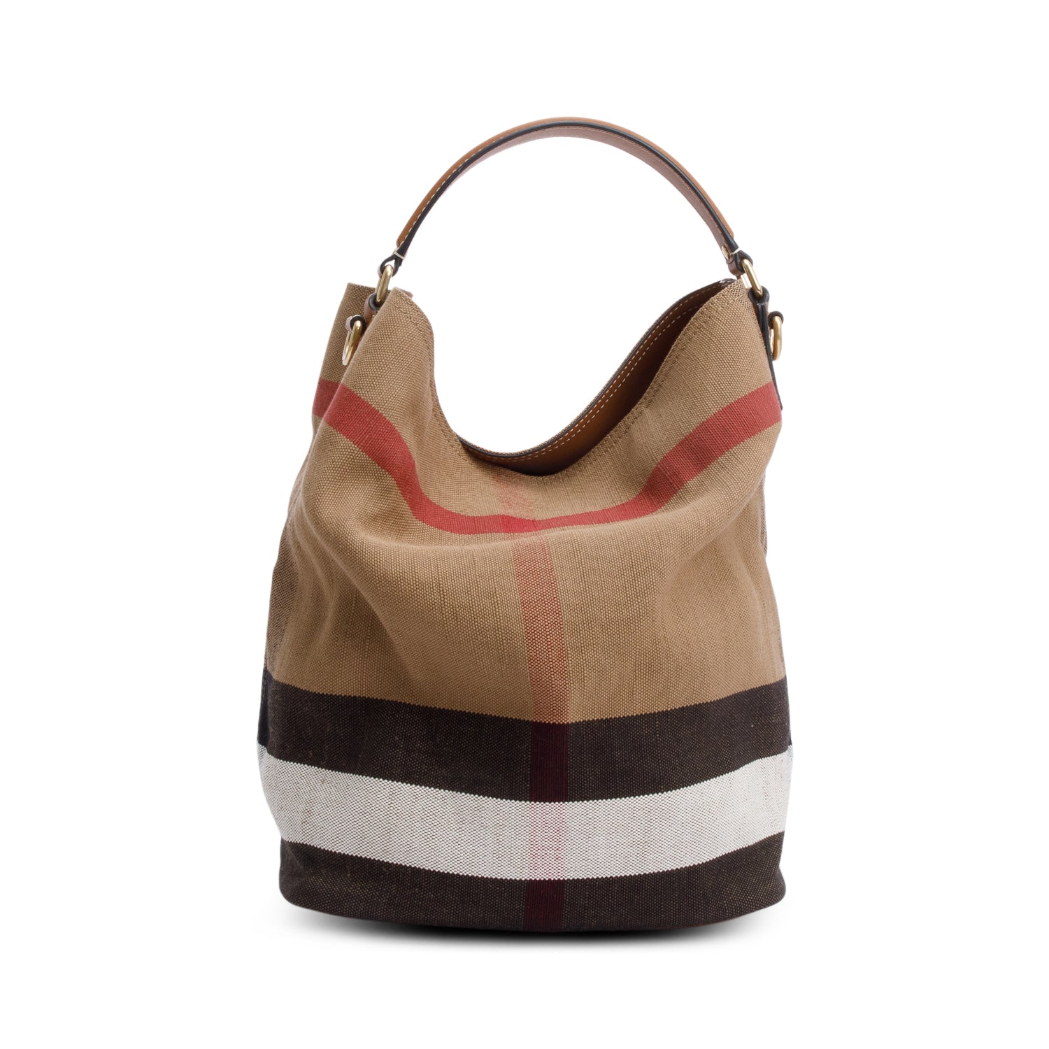 Burberry Mega Check Medium Ashby Hobo Bag w/ Strap & Pouch