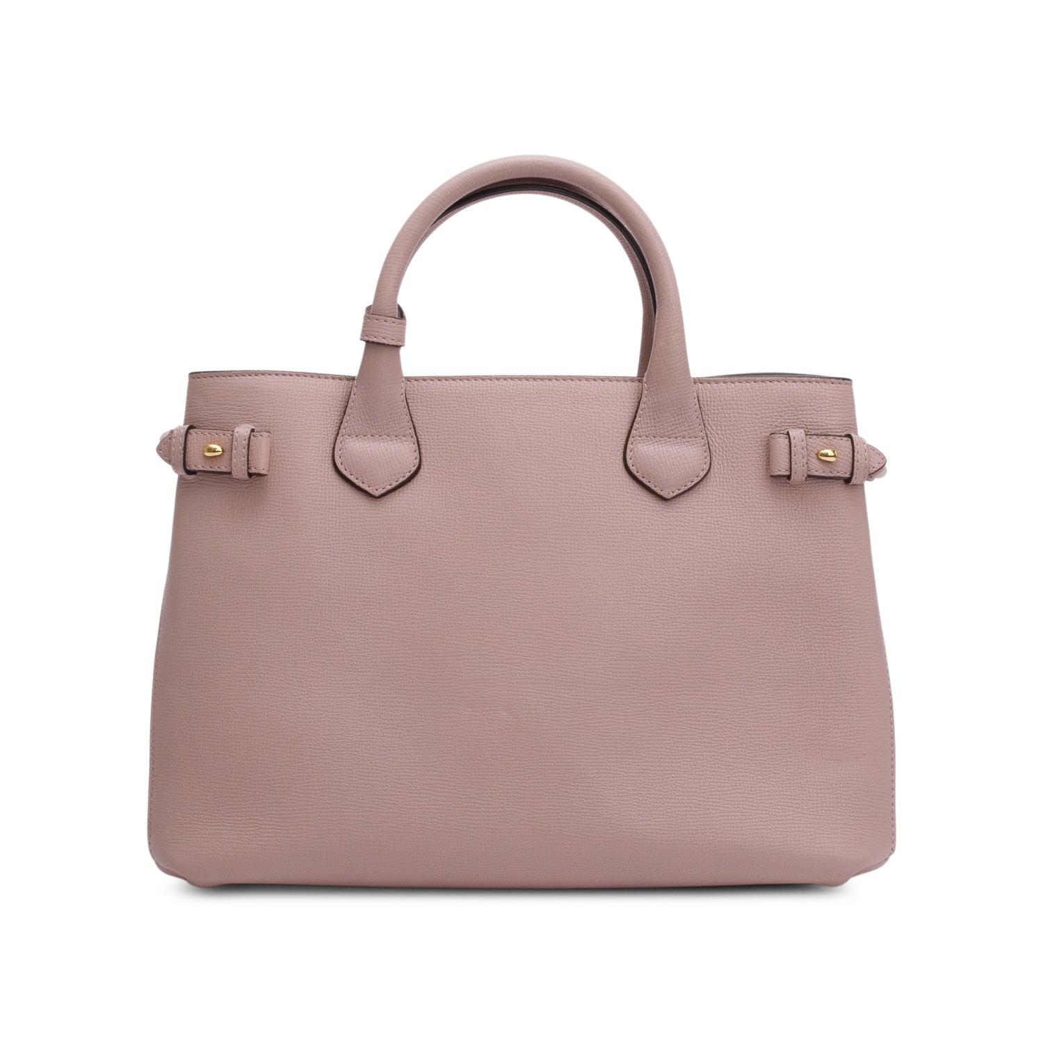 Burberry Pink Calfskin Leather House Check Medium Banner Tote w/ Strap