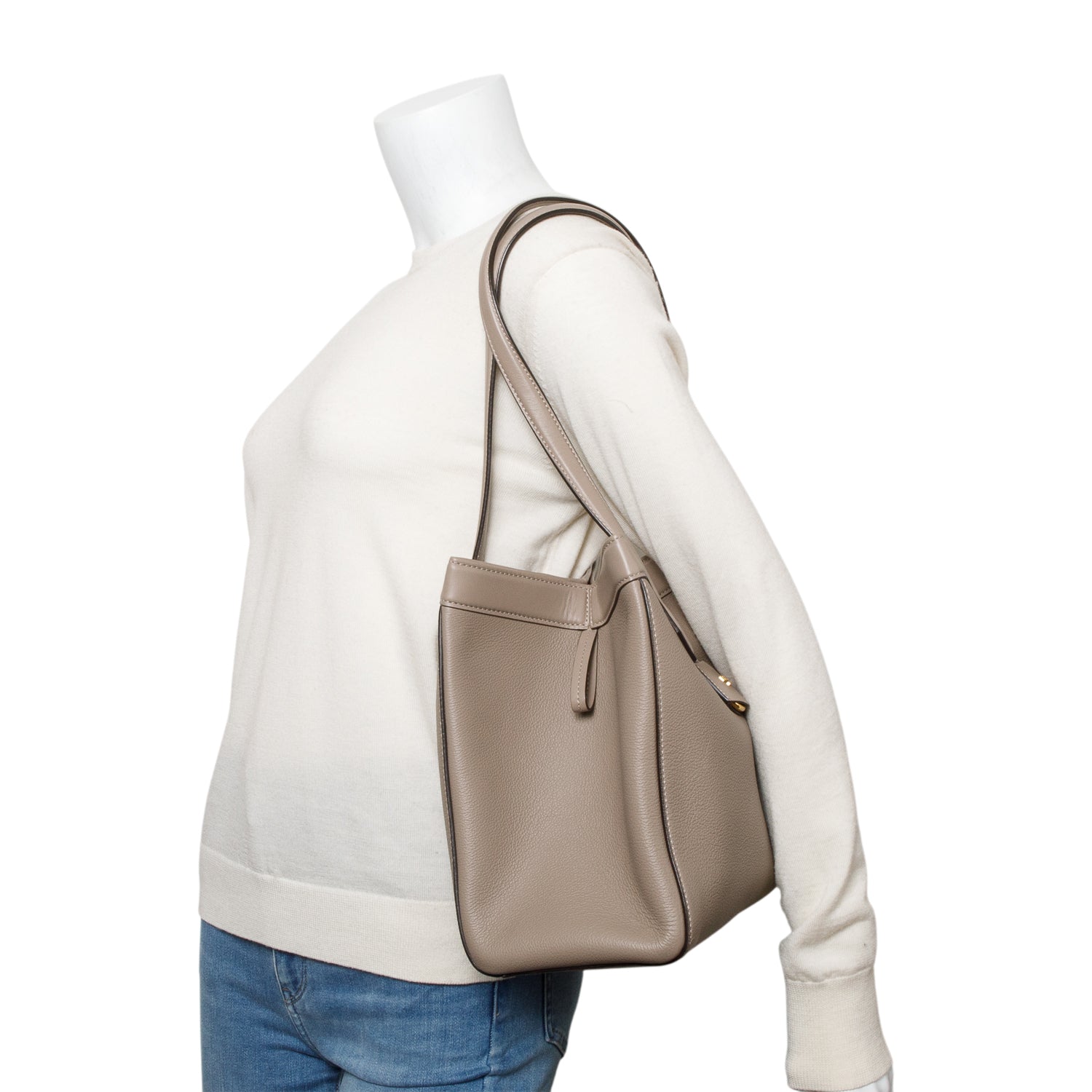Fendi Beige Calfskin Leather Medium Origami Tote
