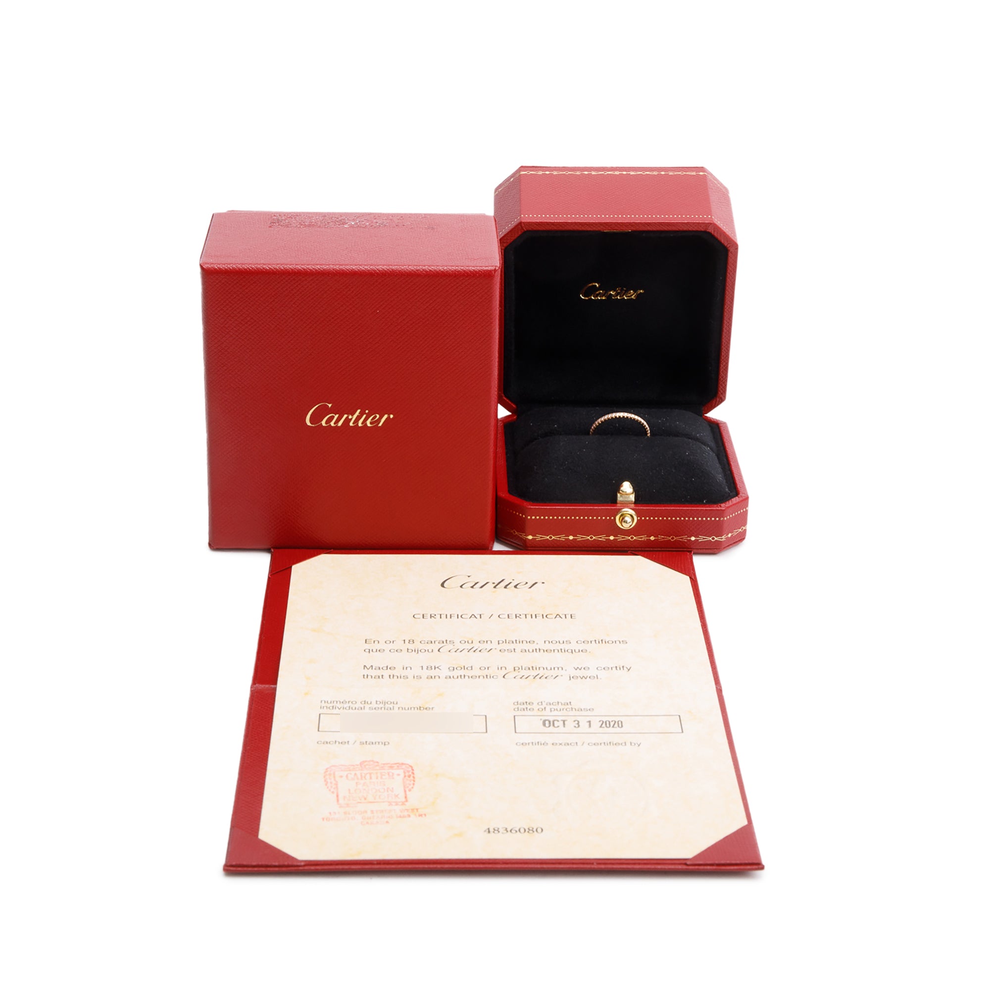 Cartier 18k Rose Gold Etincelle de Cartier Diamond Wedding Band Ring, Size 49 4.75 w/ Box & Certificate