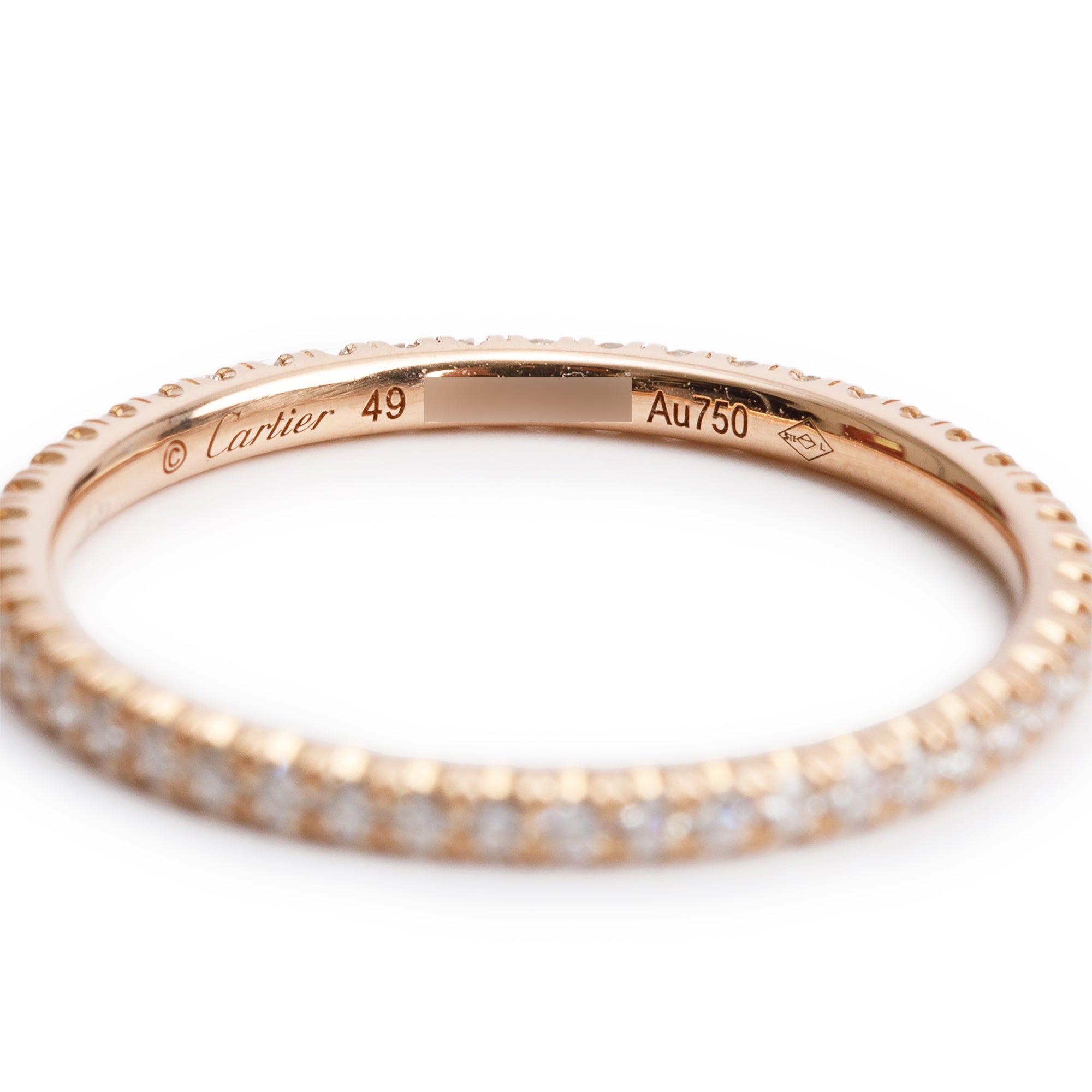 Cartier 18k Rose Gold Etincelle de Cartier Diamond Wedding Band Ring, Size 49 4.75 w/ Box & Certificate
