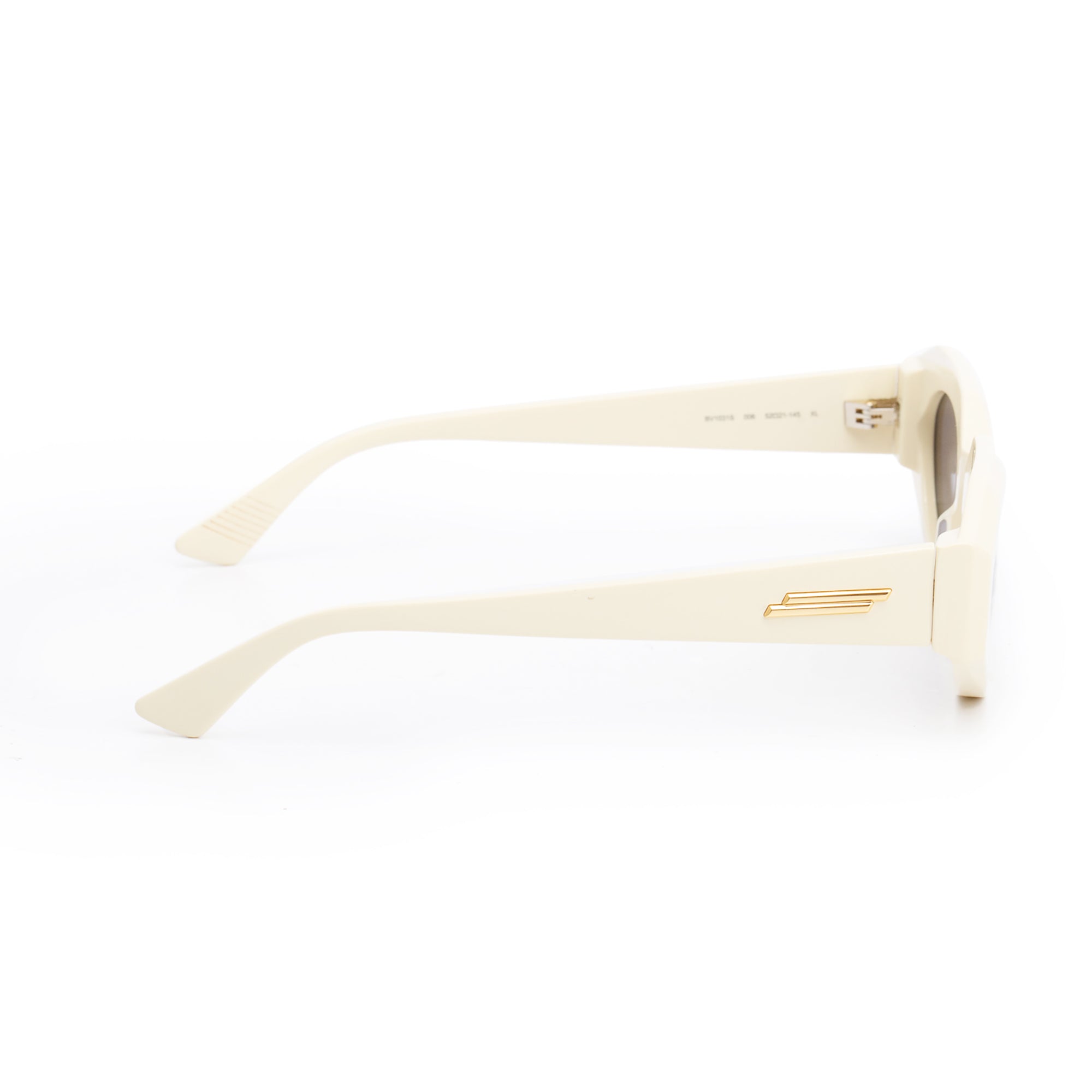 Bottega Veneta BV1031S Ivory Acetate Angle Hexagonal Sunglasses w/ Case & Authenticity Card