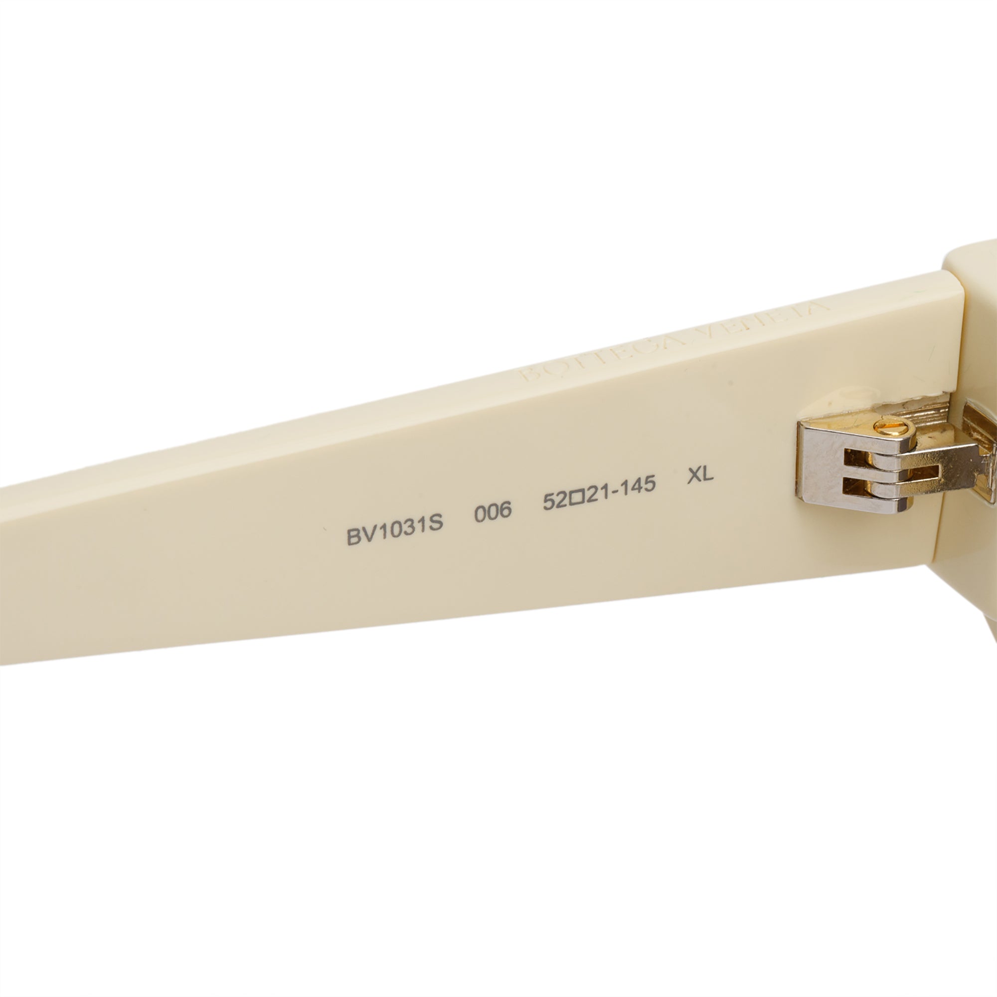 Bottega Veneta BV1031S Ivory Acetate Angle Hexagonal Sunglasses w/ Case & Authenticity Card