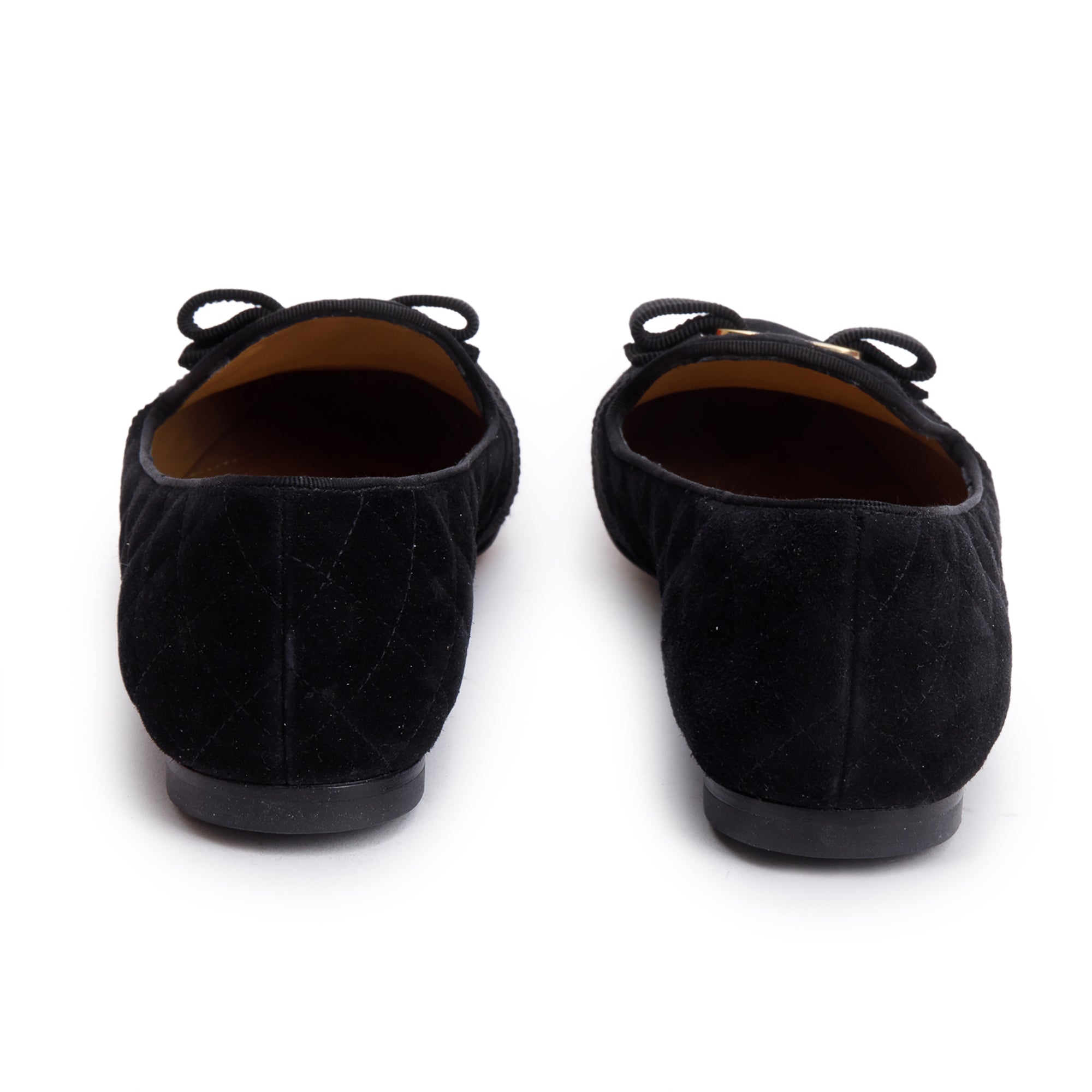 Salvatore Ferragamo Black Quilted Suede Scotty Loafers, Size 7.5 w/ Box