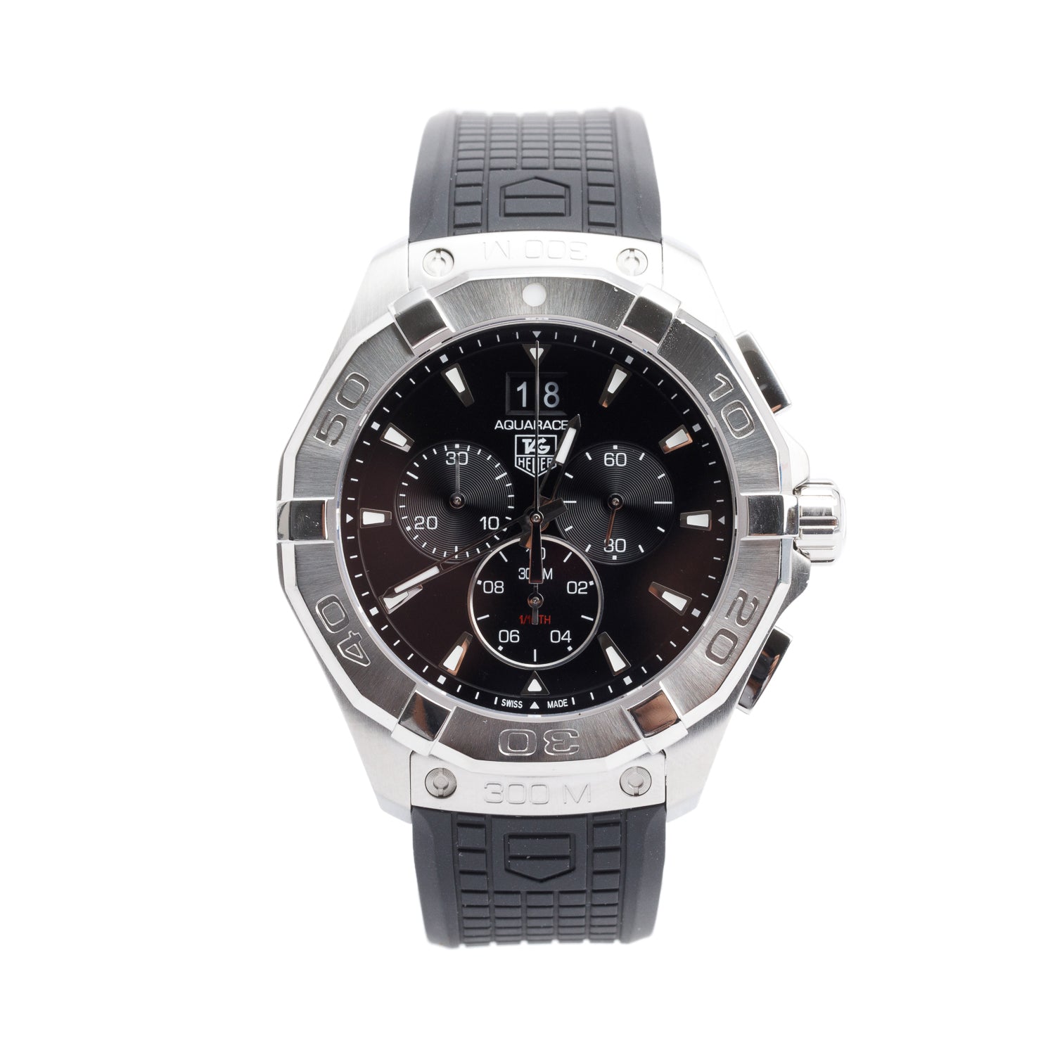 Tag Heuer Stainless Steel Aquaracer 43 MM Chronograph Watch CAY1110-0 w/ Box & Papers