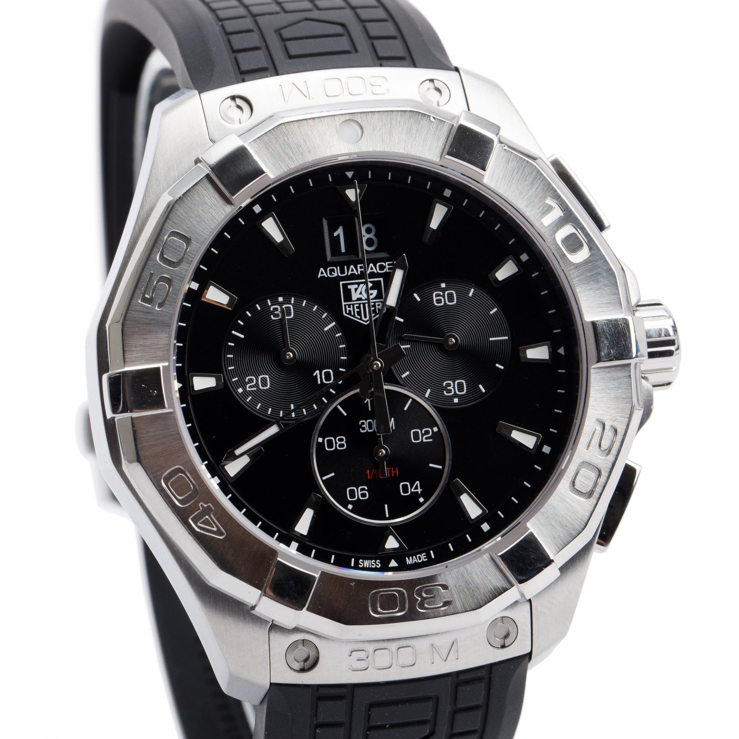 Tag Heuer Stainless Steel Aquaracer 43 MM Chronograph Watch CAY1110-0 w/ Box & Papers