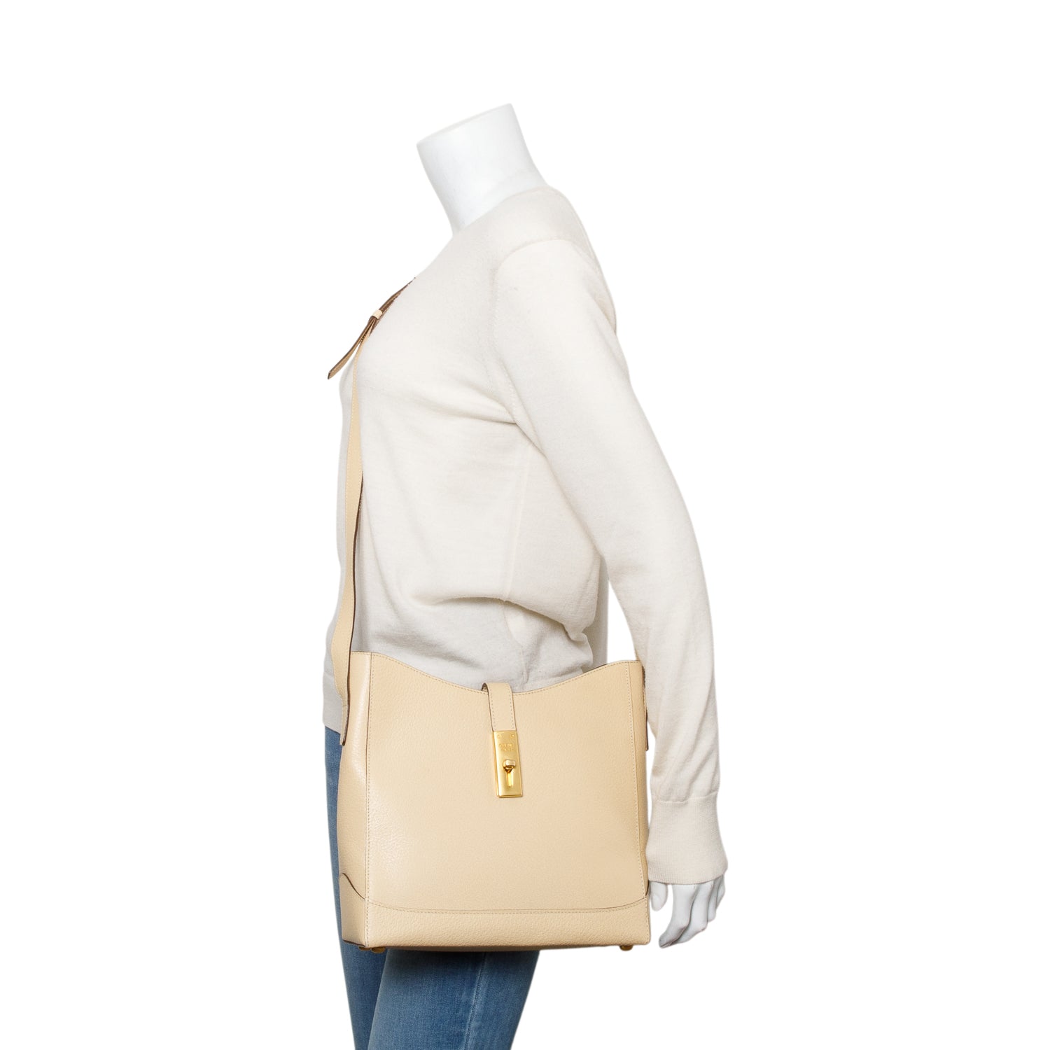 Celine Beige Grained Leather Camille 16 Small Shoulder Bag