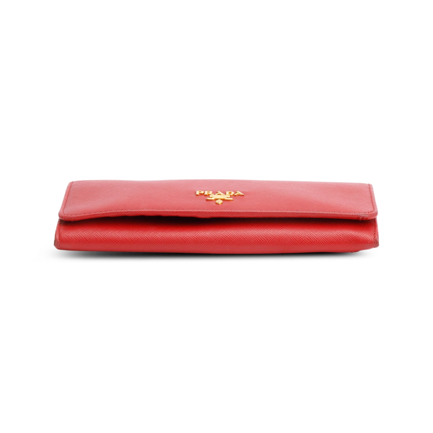 Prada Red Saffiano Leather Continental Wallet w/ Box