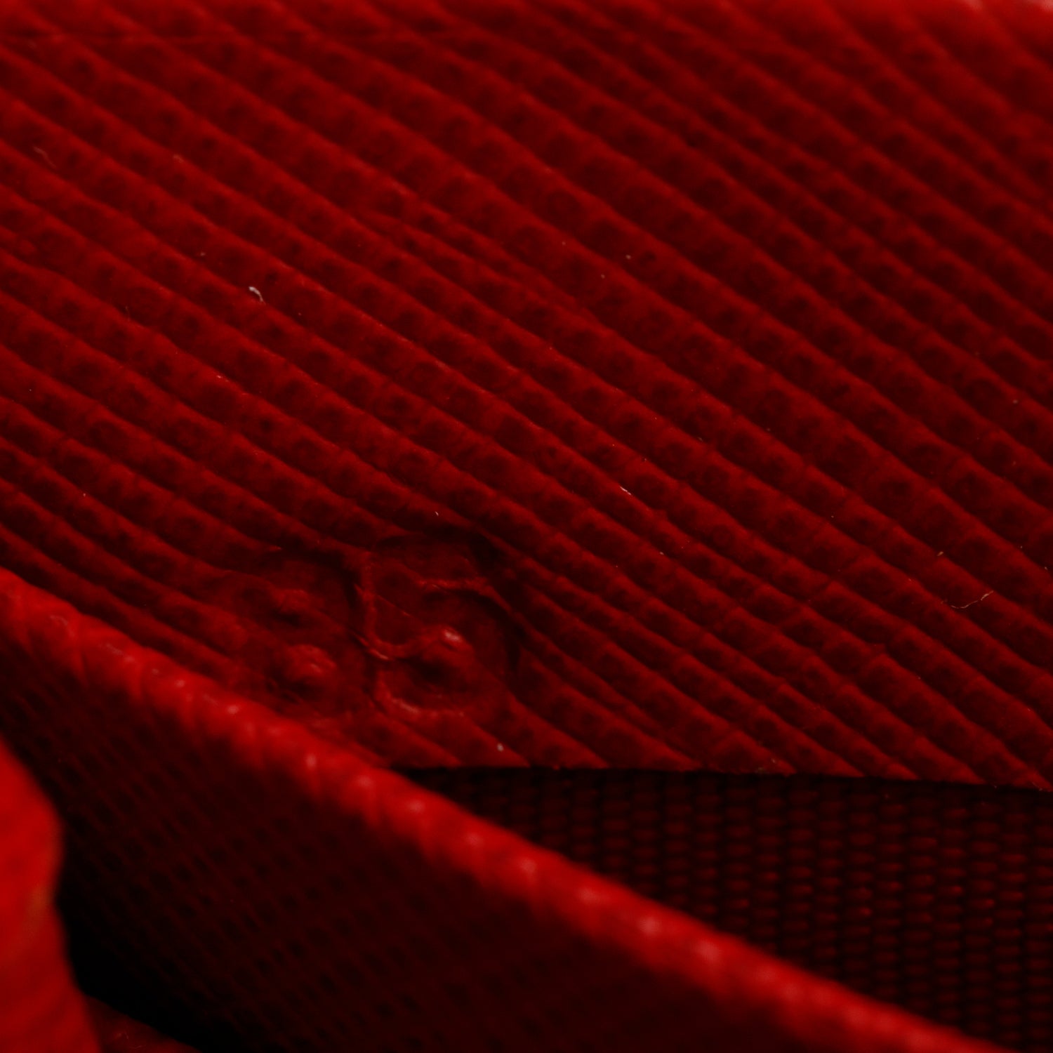 Prada Red Saffiano Leather Continental Wallet w/ Box