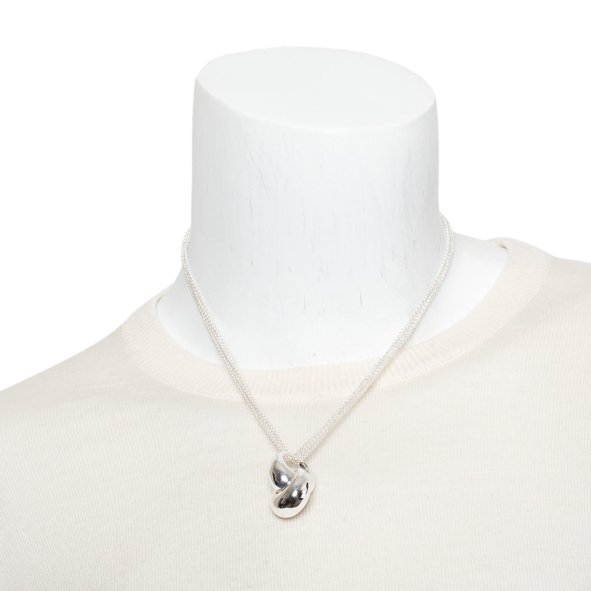 Links of London Sterling Silver Interlocking Dome Ring Pendant Necklace w/ Box