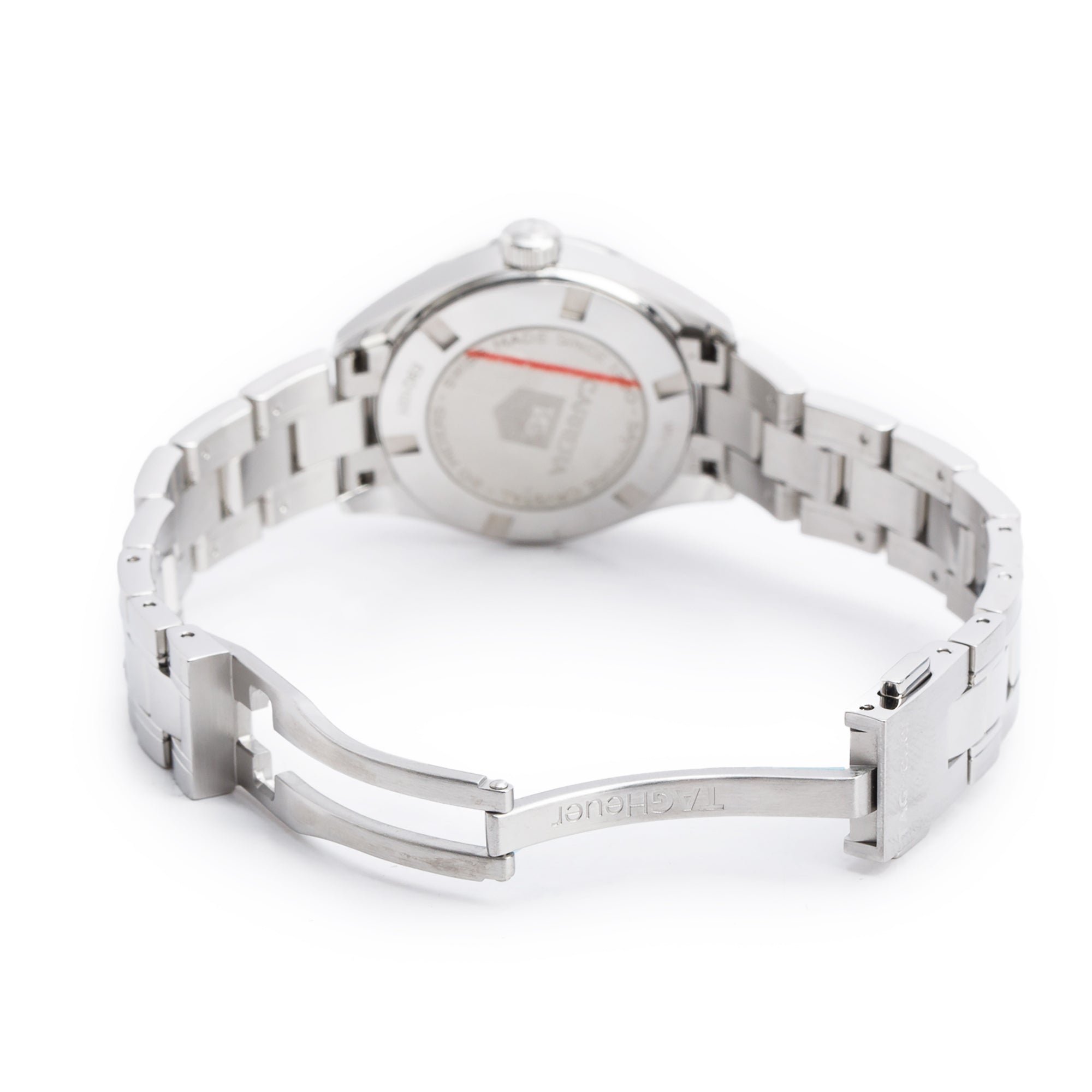 Tag Heuer Stainless Steel Carrera 27 MM Quartz Watch Black Dial WV1414