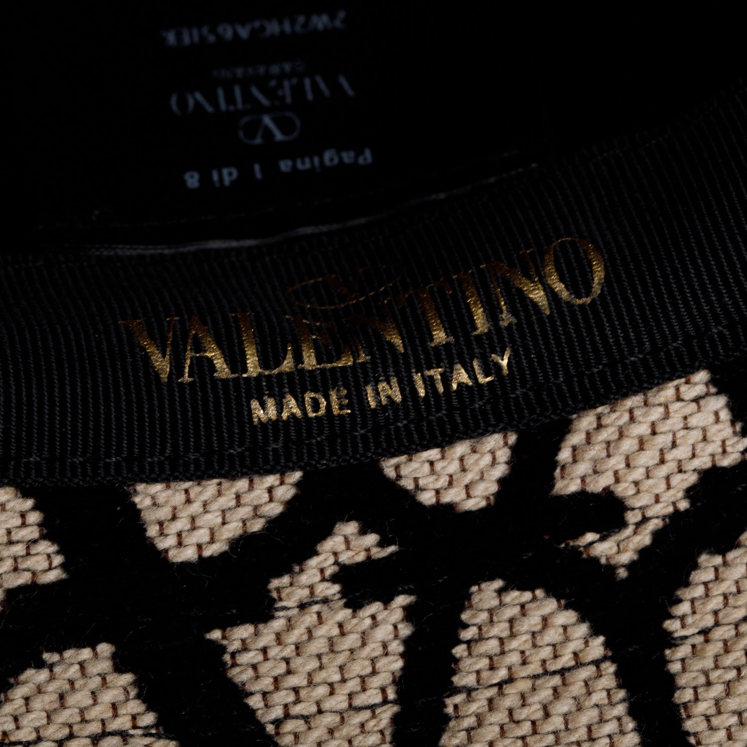 Valentino Beige/Black Iconographe Canvs Bucket Hat w/ Box