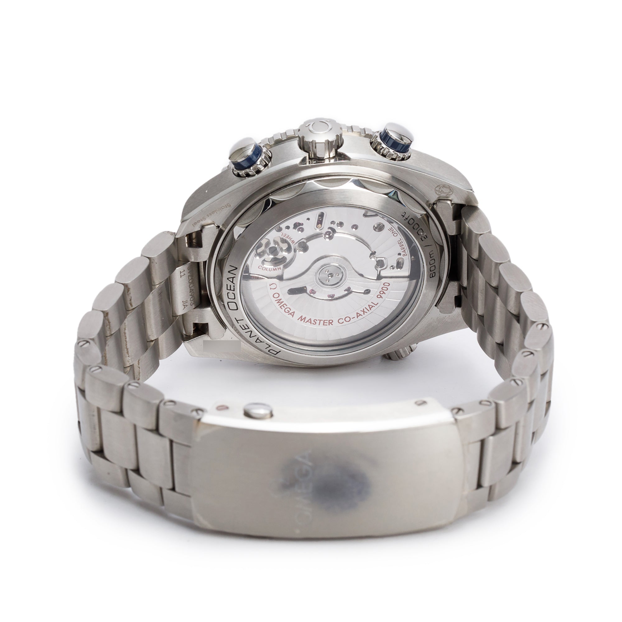 Omega 2021 Stainless Steel Seamaster Planet Ocean 600M 45.5 MM Co-Axial Master Chronometer Chronograph Automatic Watch Blue Dial w/ Box & Papers