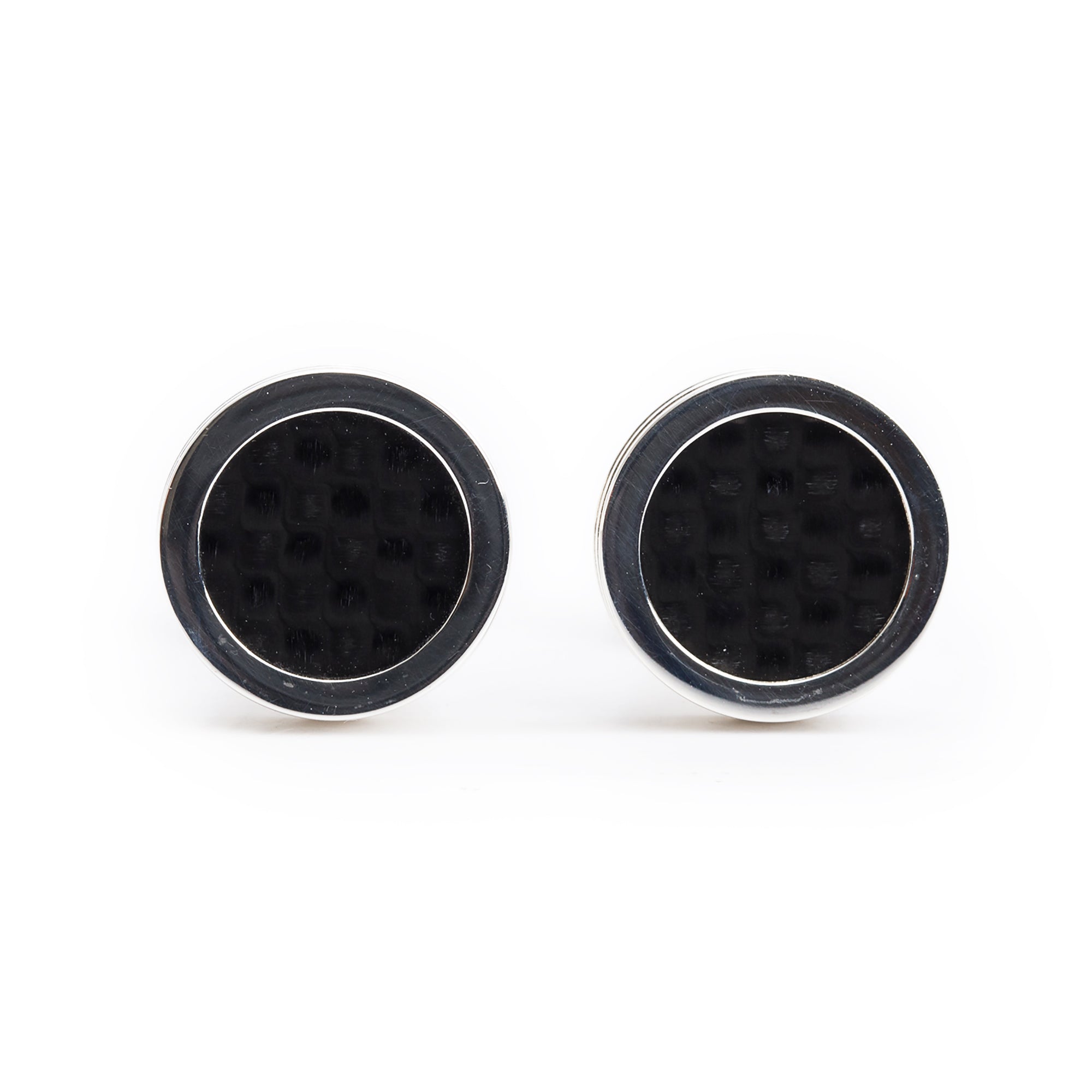Tiffany & Co. Paloma Picasso Sterling Silver Carbon Fiber Cufflinks w/ Box