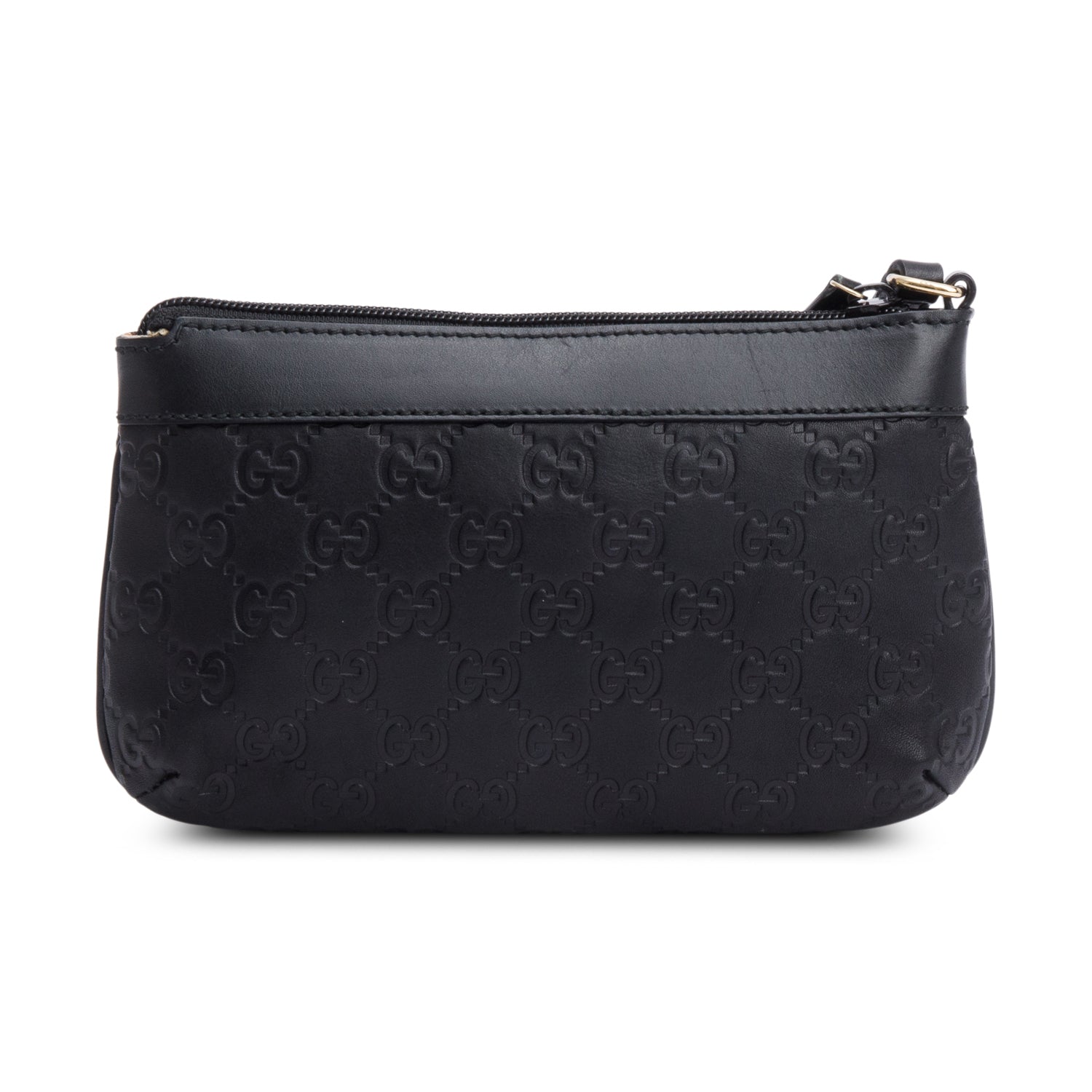 Gucci Black Signature Leather Wristlet