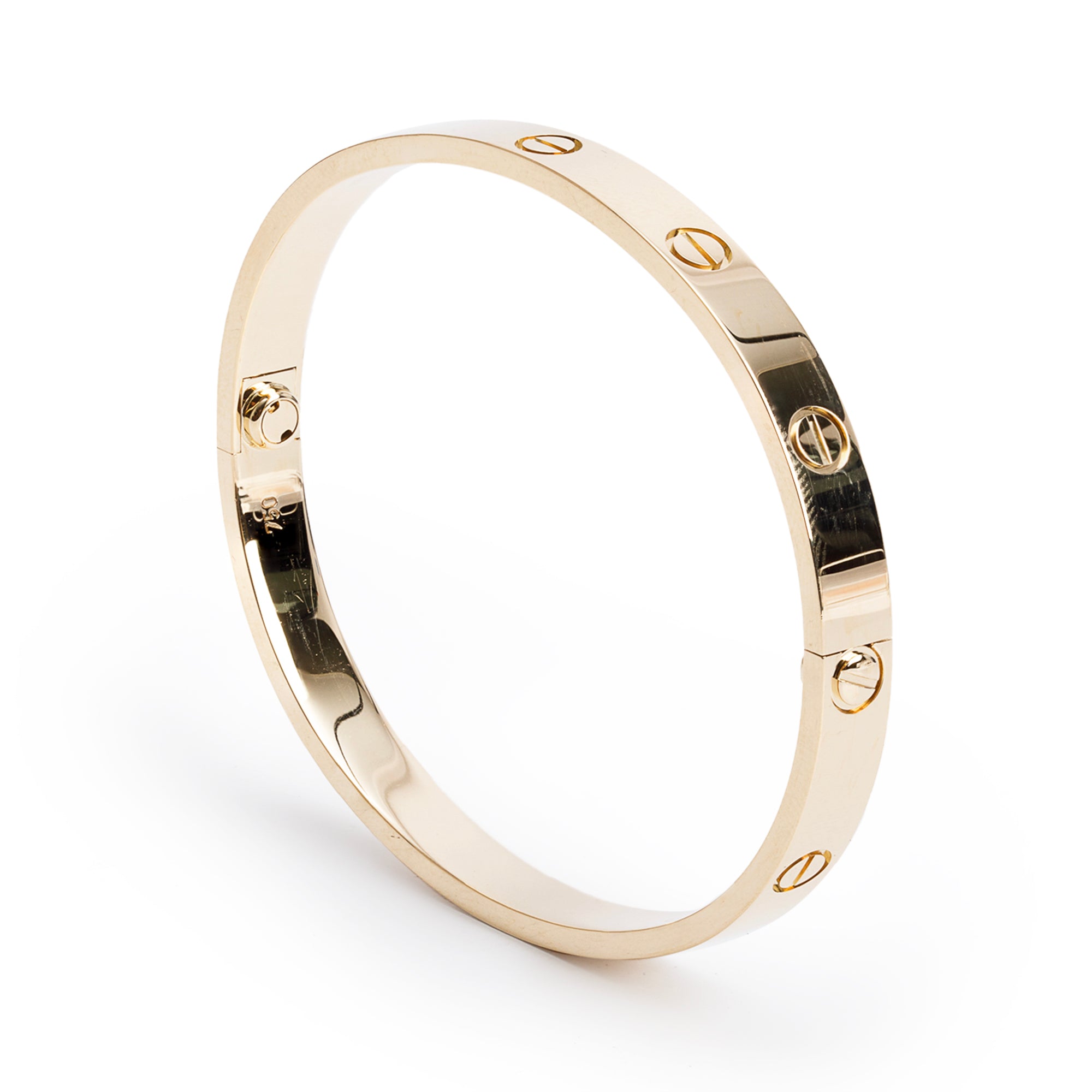 Cartier 18k Yellow Gold Love Bracelet, Classic Model, Size 18 w/ Box & Certificate