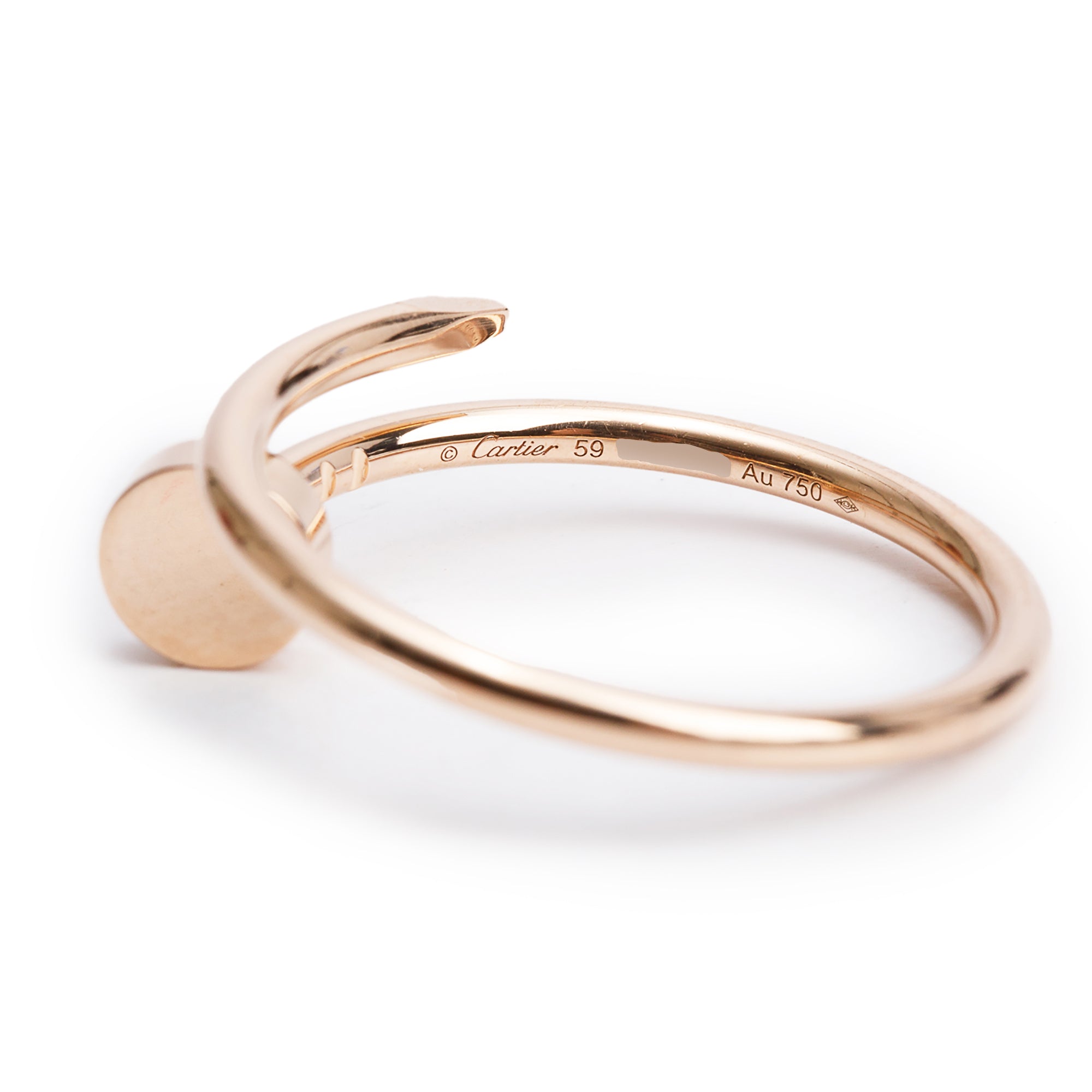 Cartier 2024 18k Rose Gold Juste Un Clou Ring, Small Model, Size 59 8.75 w/ Box, Receipt & Certificate