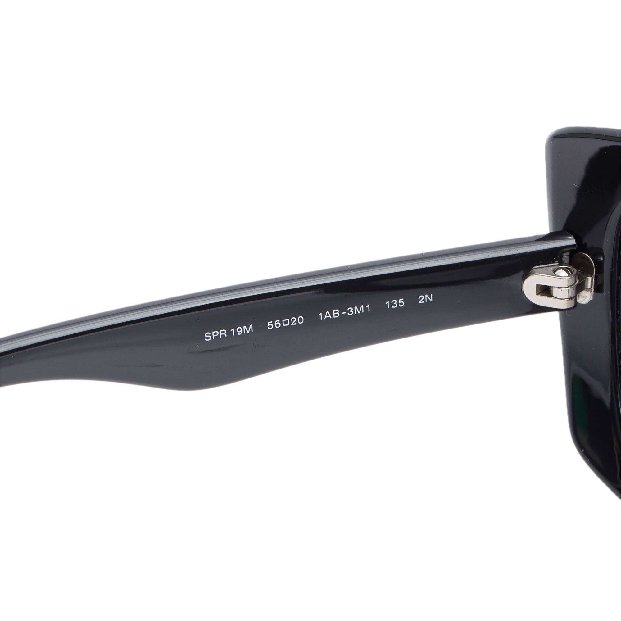 Prada SPR 19M Black Acetate Cat Eye Sunglasses w/ Box & Case