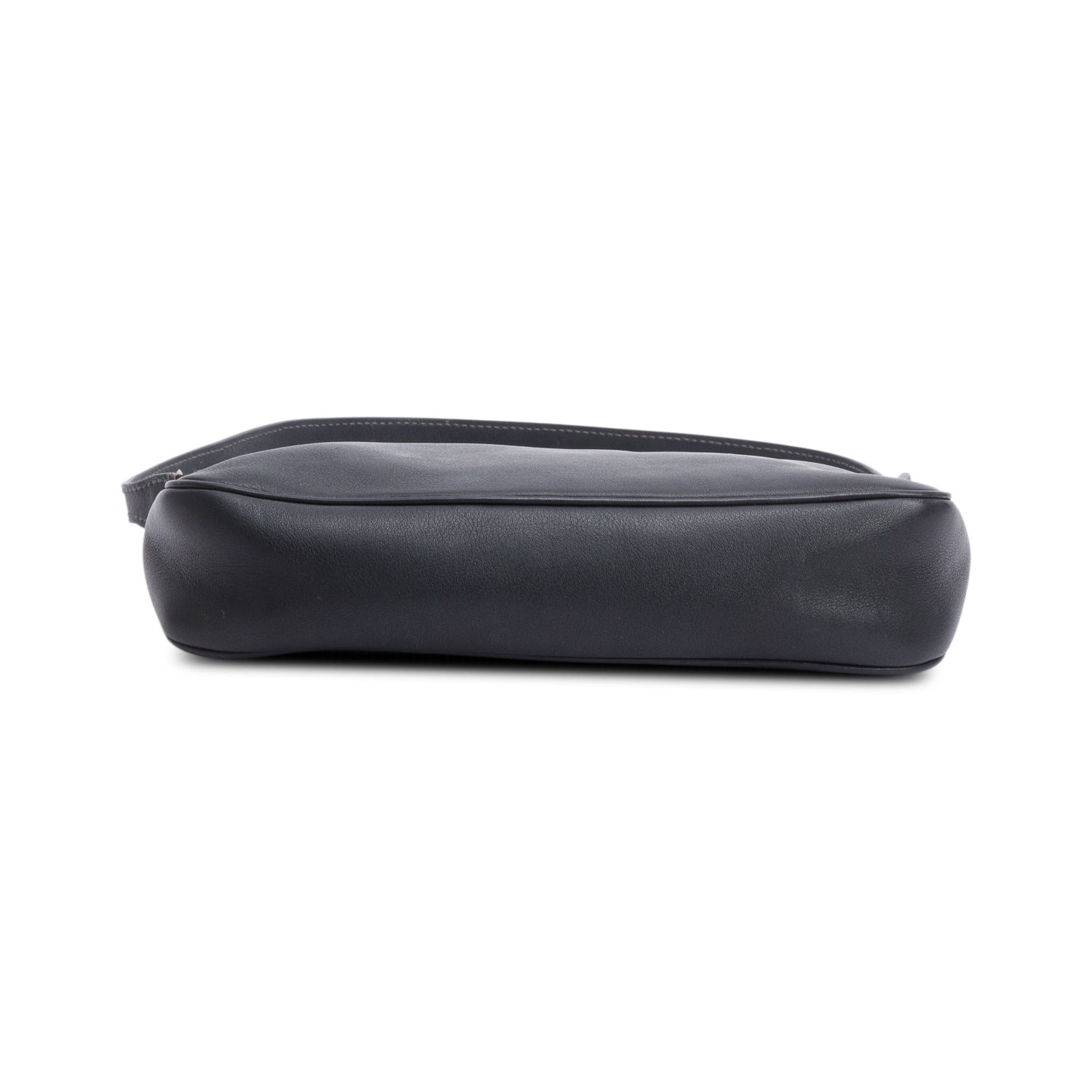 Ferragamo Black Leather Double Gancini Mini Pochetter Bag