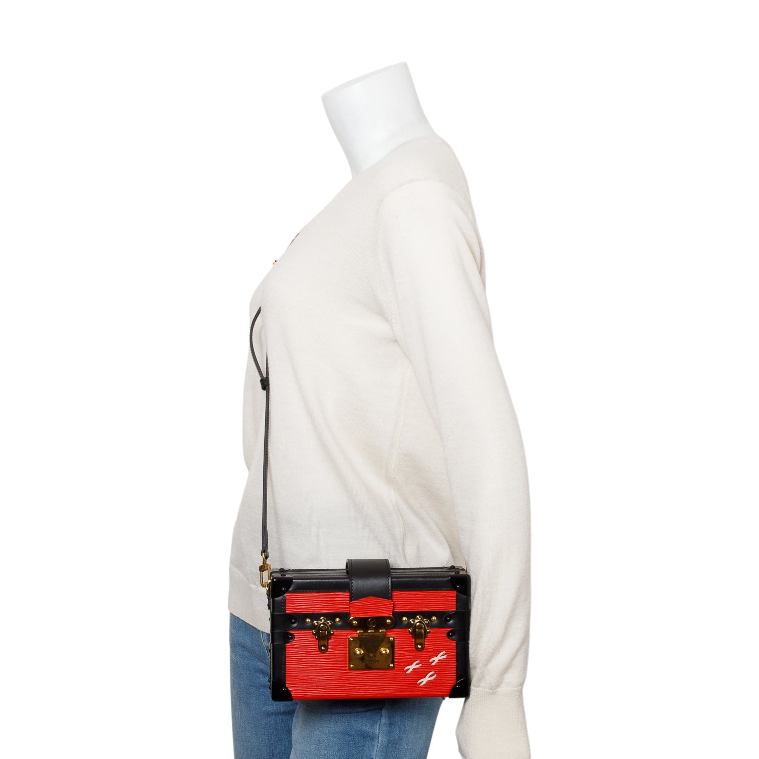 Louis Vuitton Red Epi Leather Petite Malle w/ Box