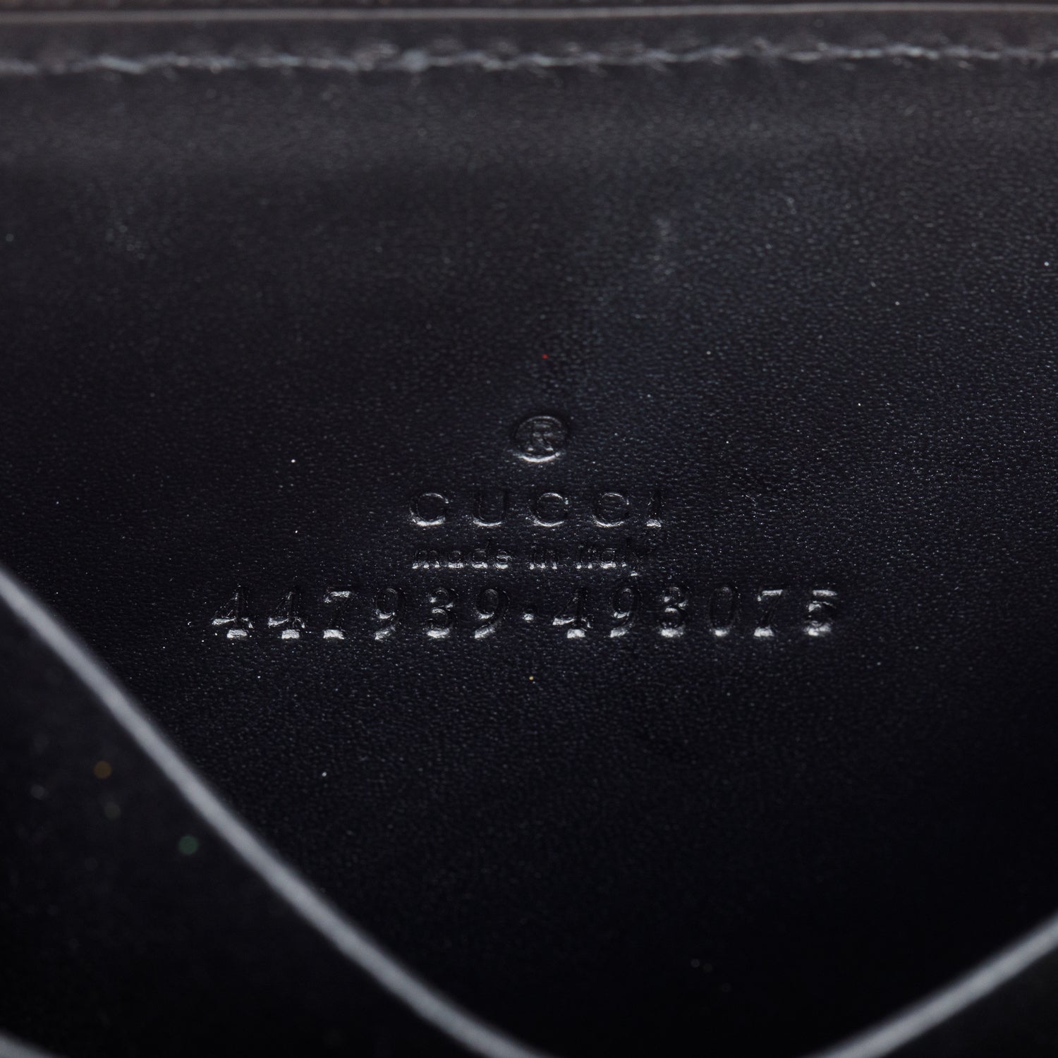 Gucci Black Guccissima Leather Zip Around Card Case w/ Box & Receipt